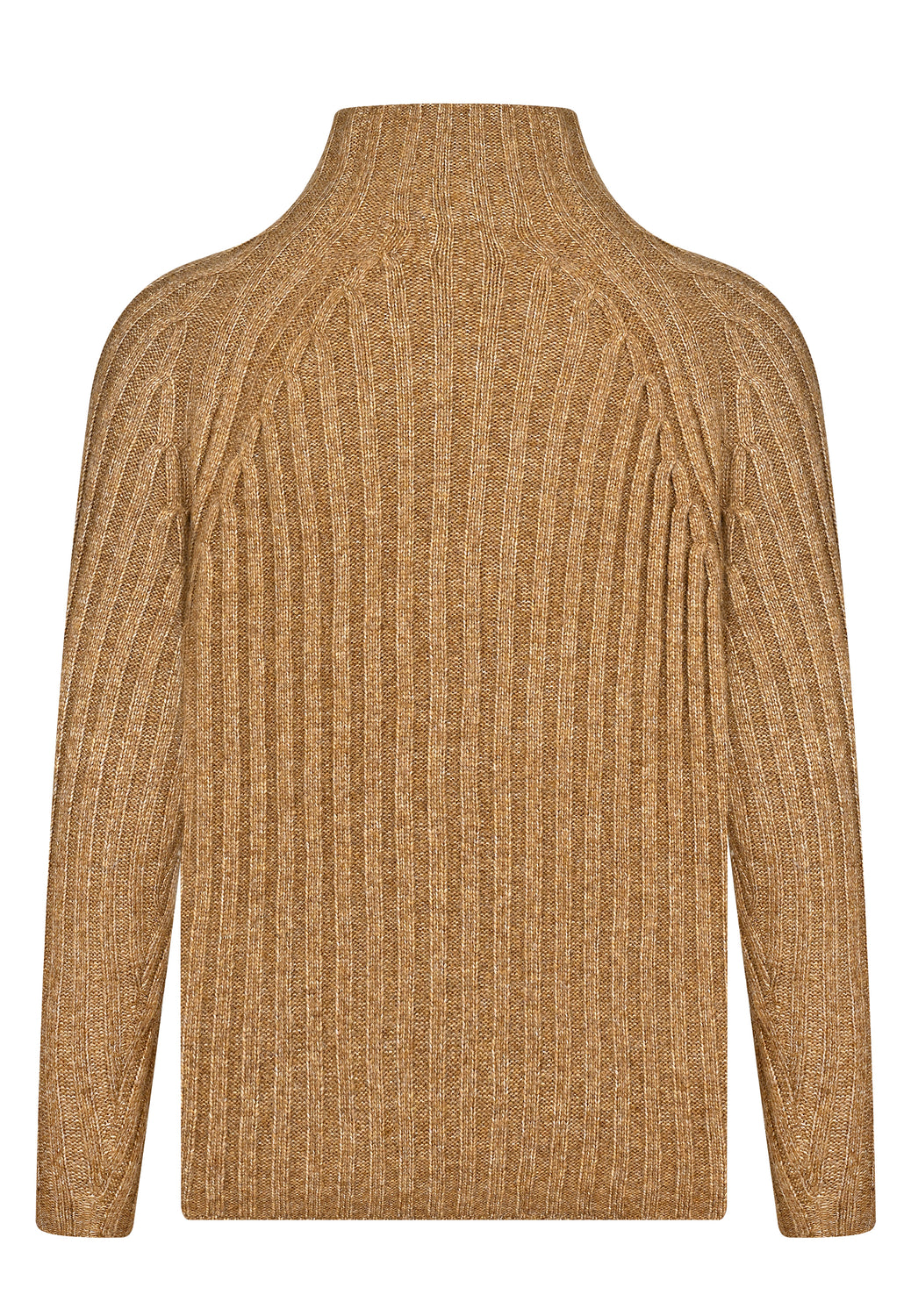 24652 Pull en maille côtelée curry