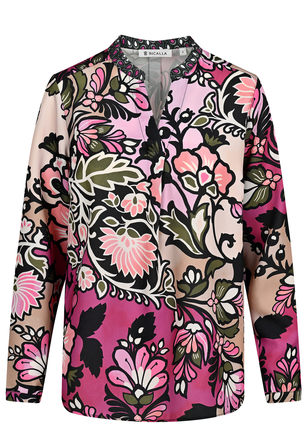 24706 Chemise chemisier avec imprimé panneaux en rose/sable