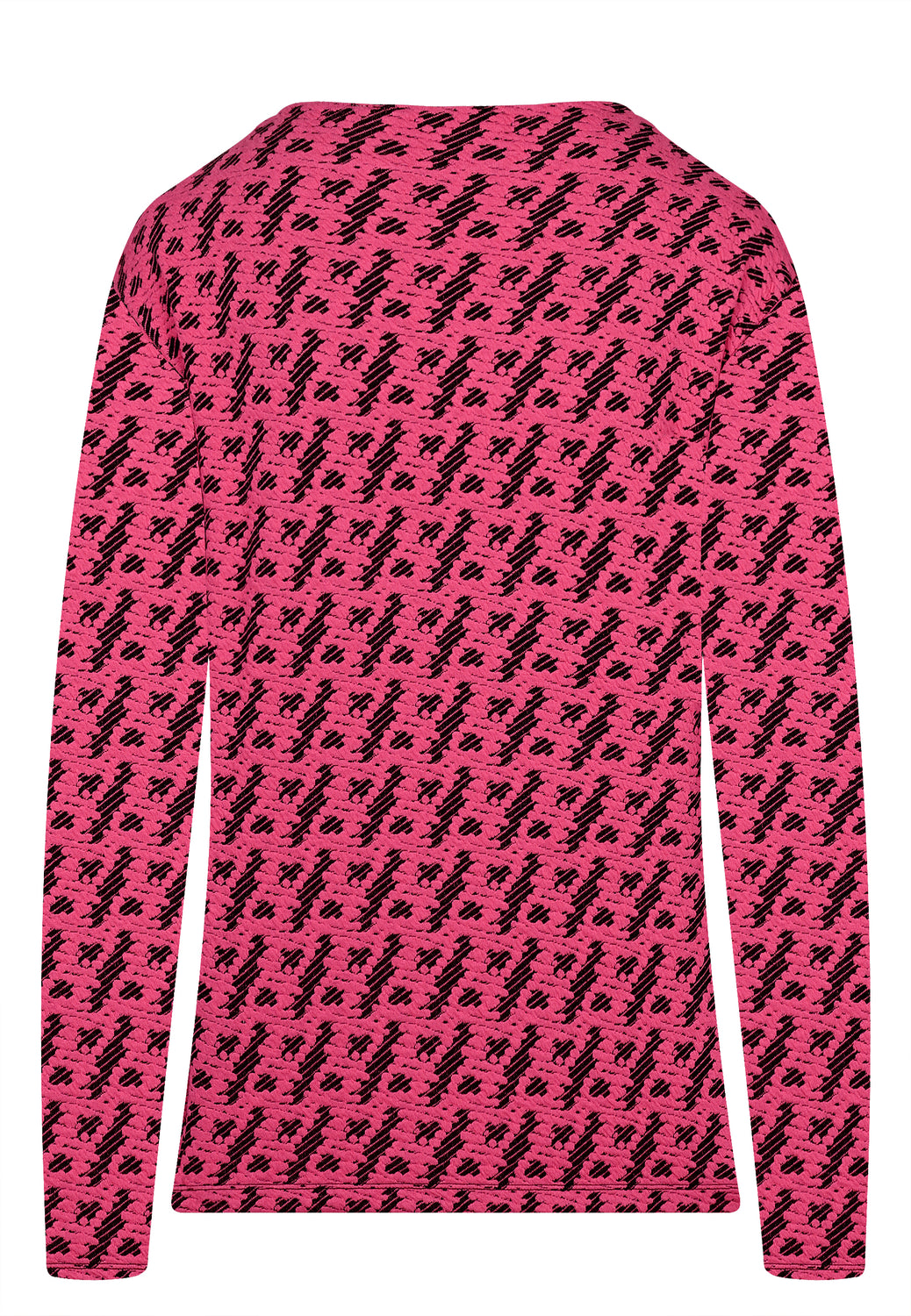 24715 Chemise boxy à motif jacquard rose/noir