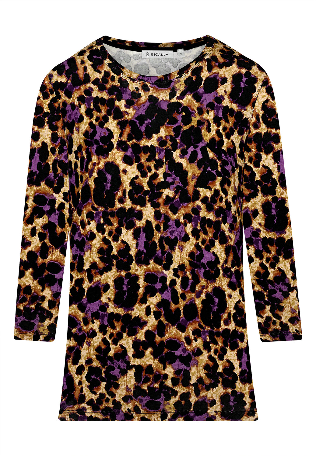 24722 Chemise à imprimé léopard en violet/noir