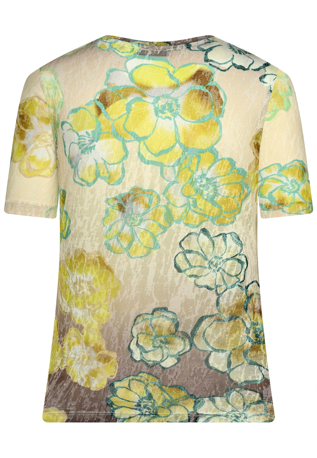 25259 Chemise à imprimé fleuri jaune/taupe