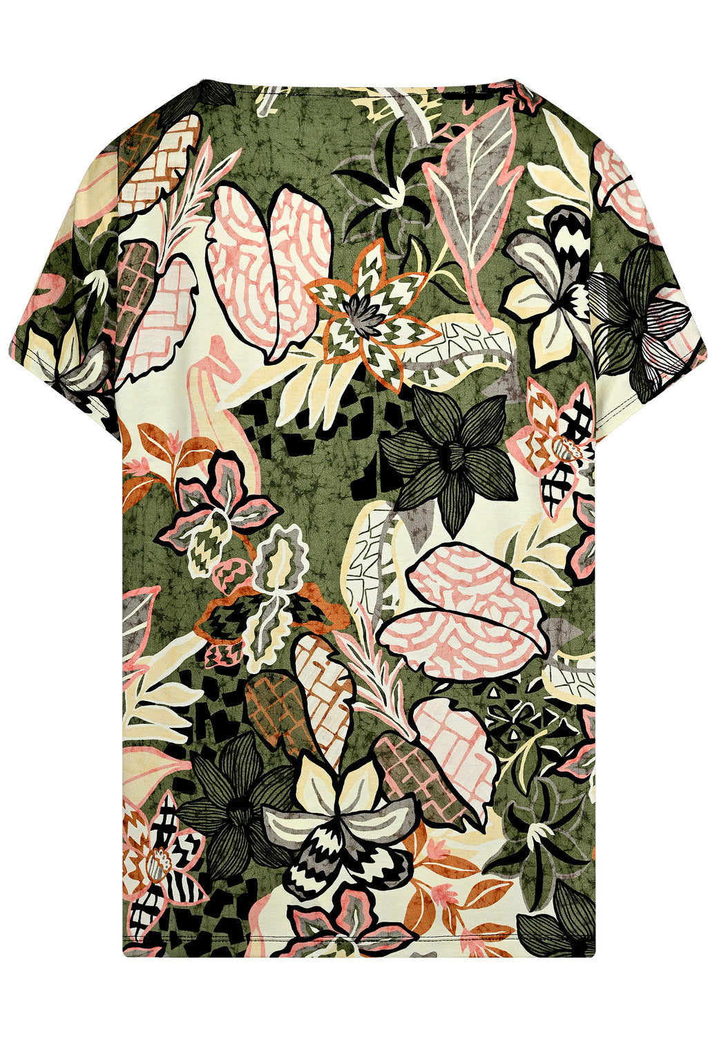 25267 Chemise à imprimé floral en olive-rose