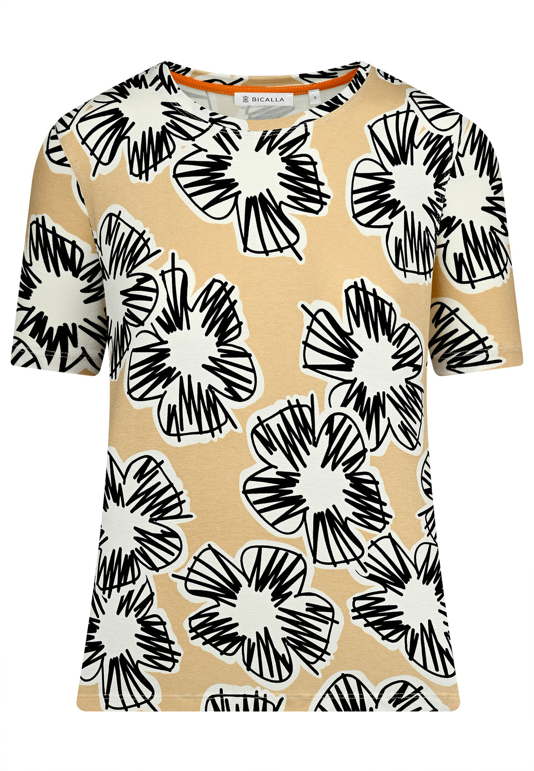 25278 Chemise à imprimé fleuri sable/noir