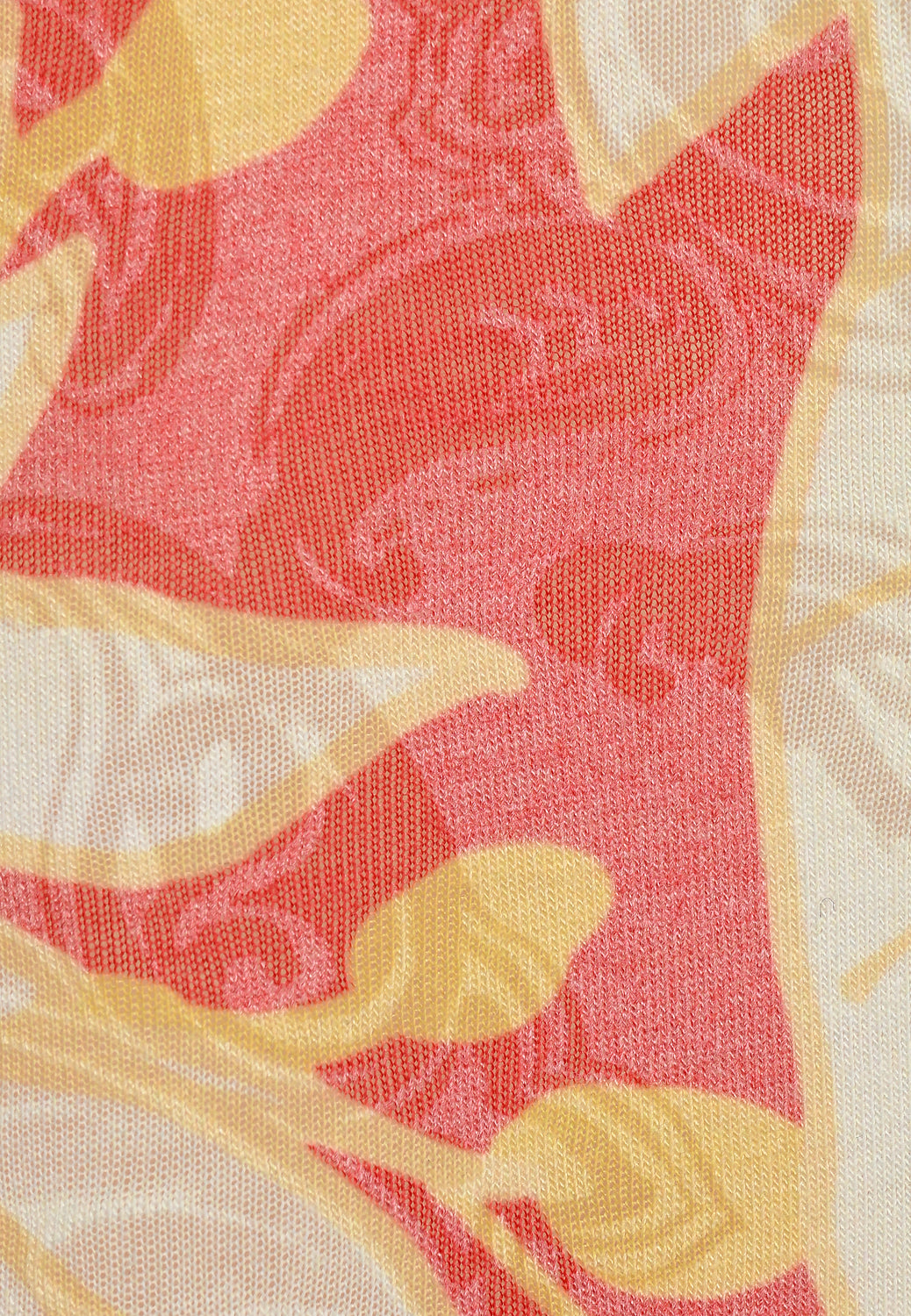 25303 Chemise à imprimé feuilles et ornements en rouge/sable