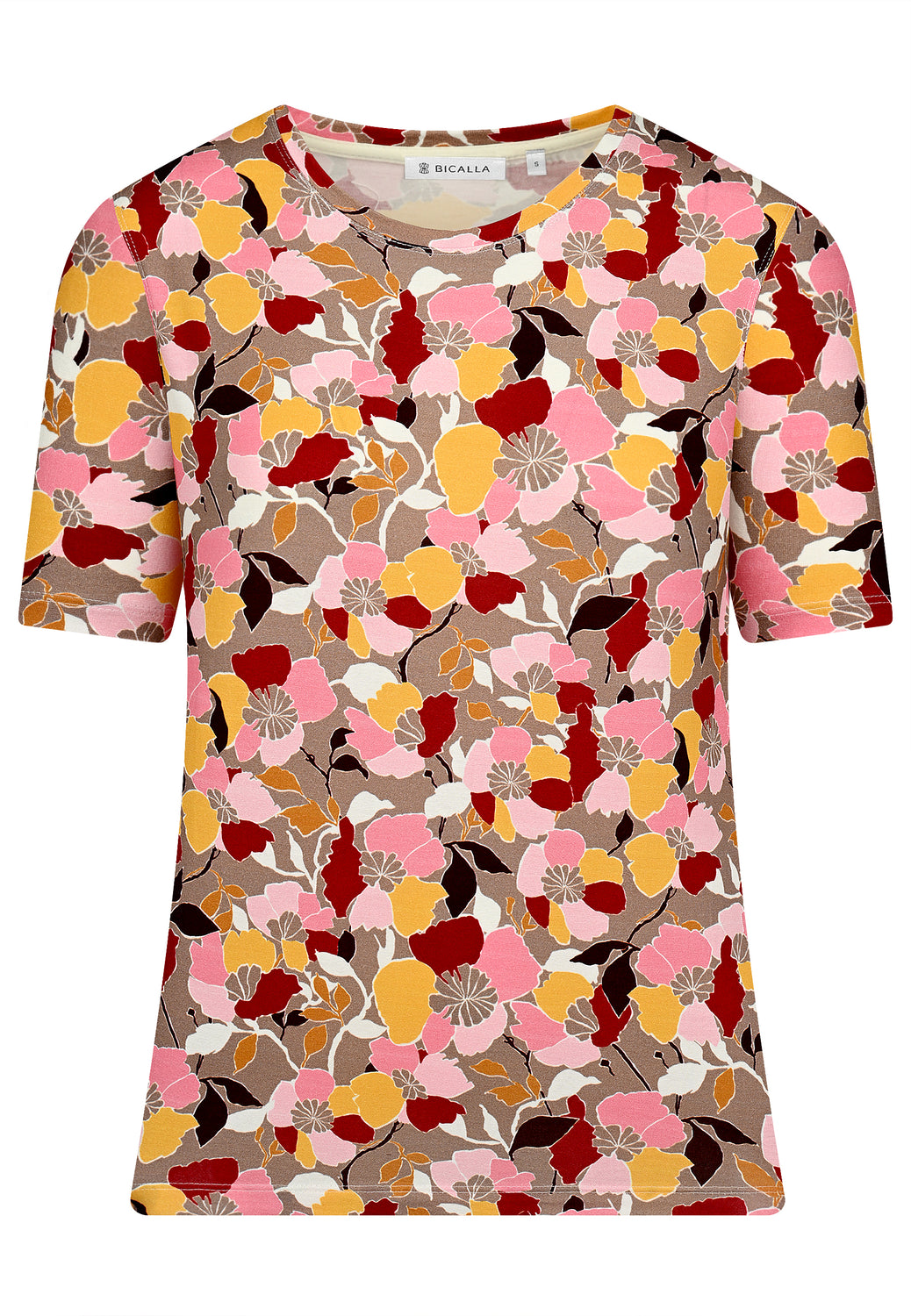 25305 Chemise à imprimé fleuri rose/jaune
