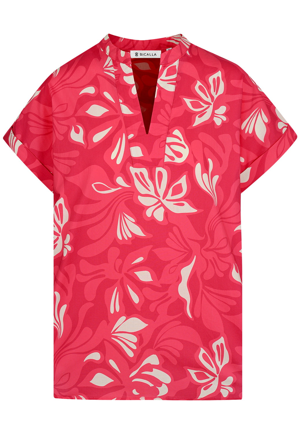 25317 Blusen-Shirt mit Blüten-Print in Pink