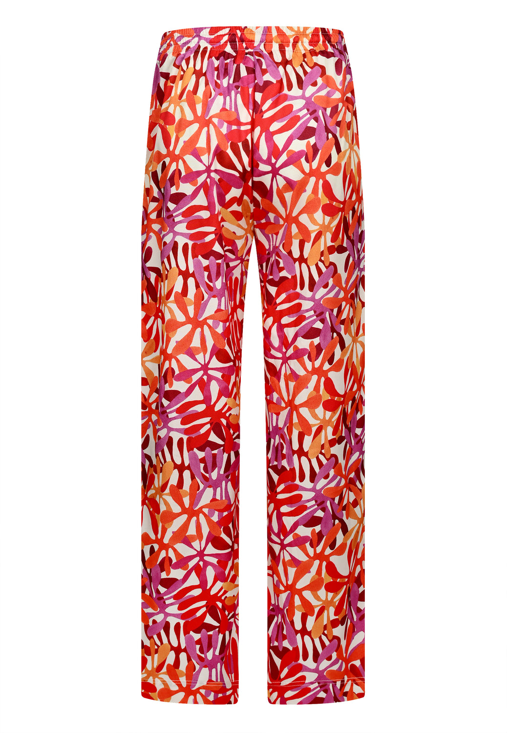 25318 Pantalon à imprimé fleuri rose/orange
