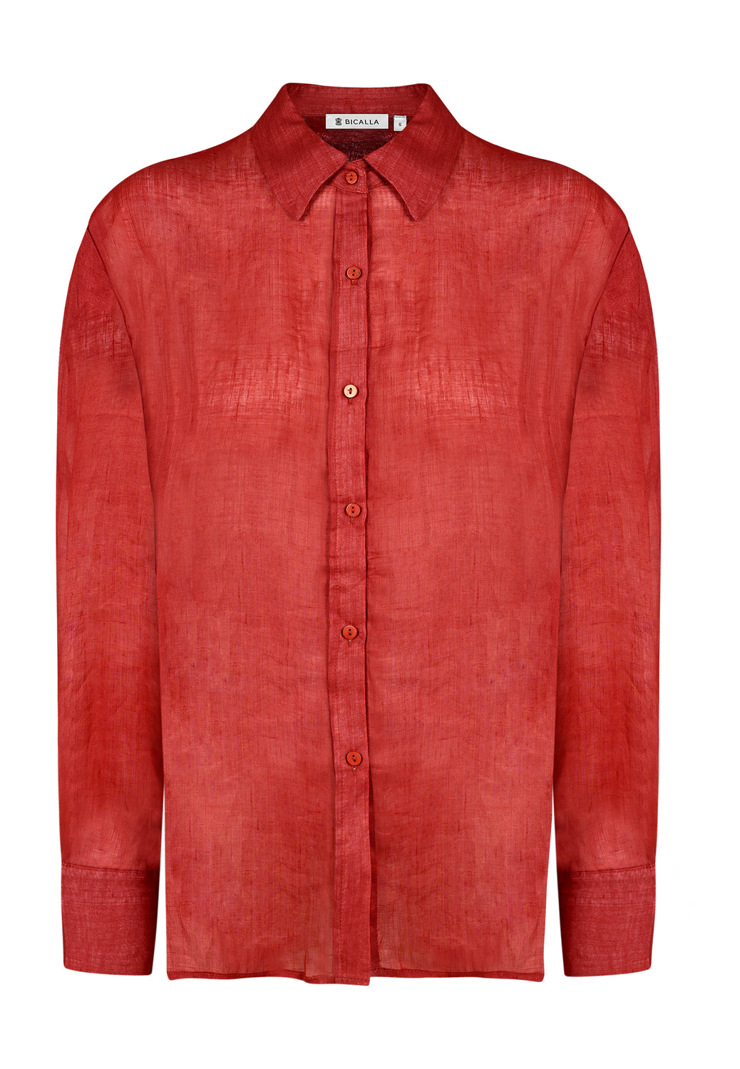 25323 Chemisier oversize rouge-marron