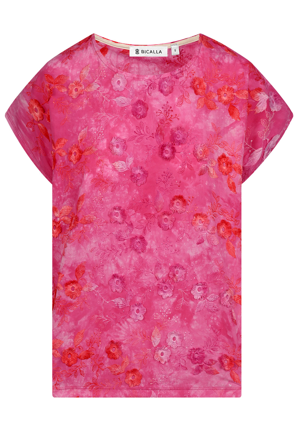 25327 Chemisier avec broderie en rose