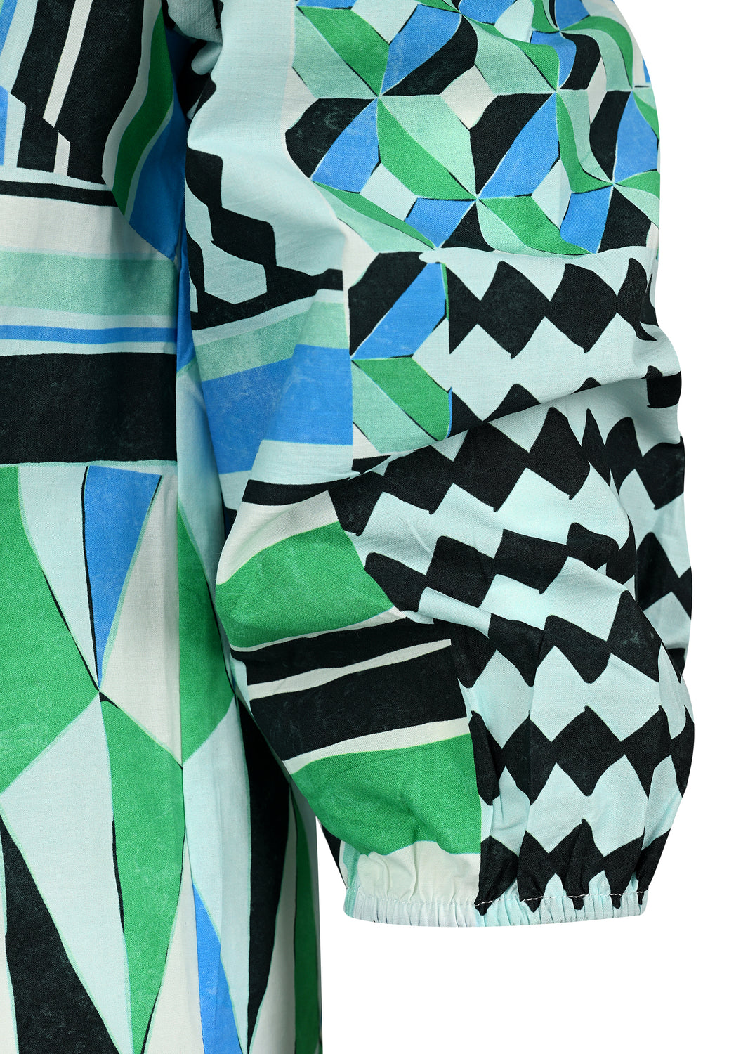 25374 Bluse mit Grafik-Print in Blau/Grün