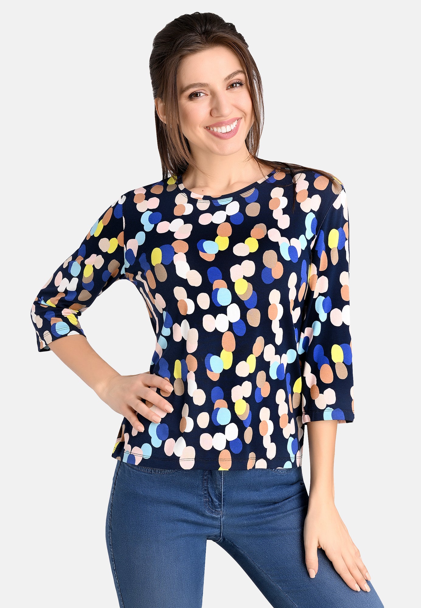 24109 Shirt Dots Print - 10/blue-beige