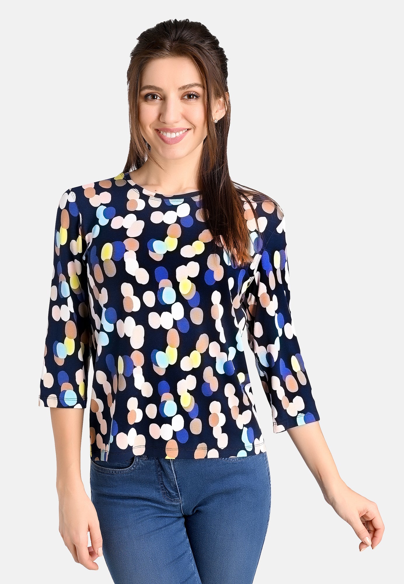 24109 Shirt Dots Print - 10/blue-beige