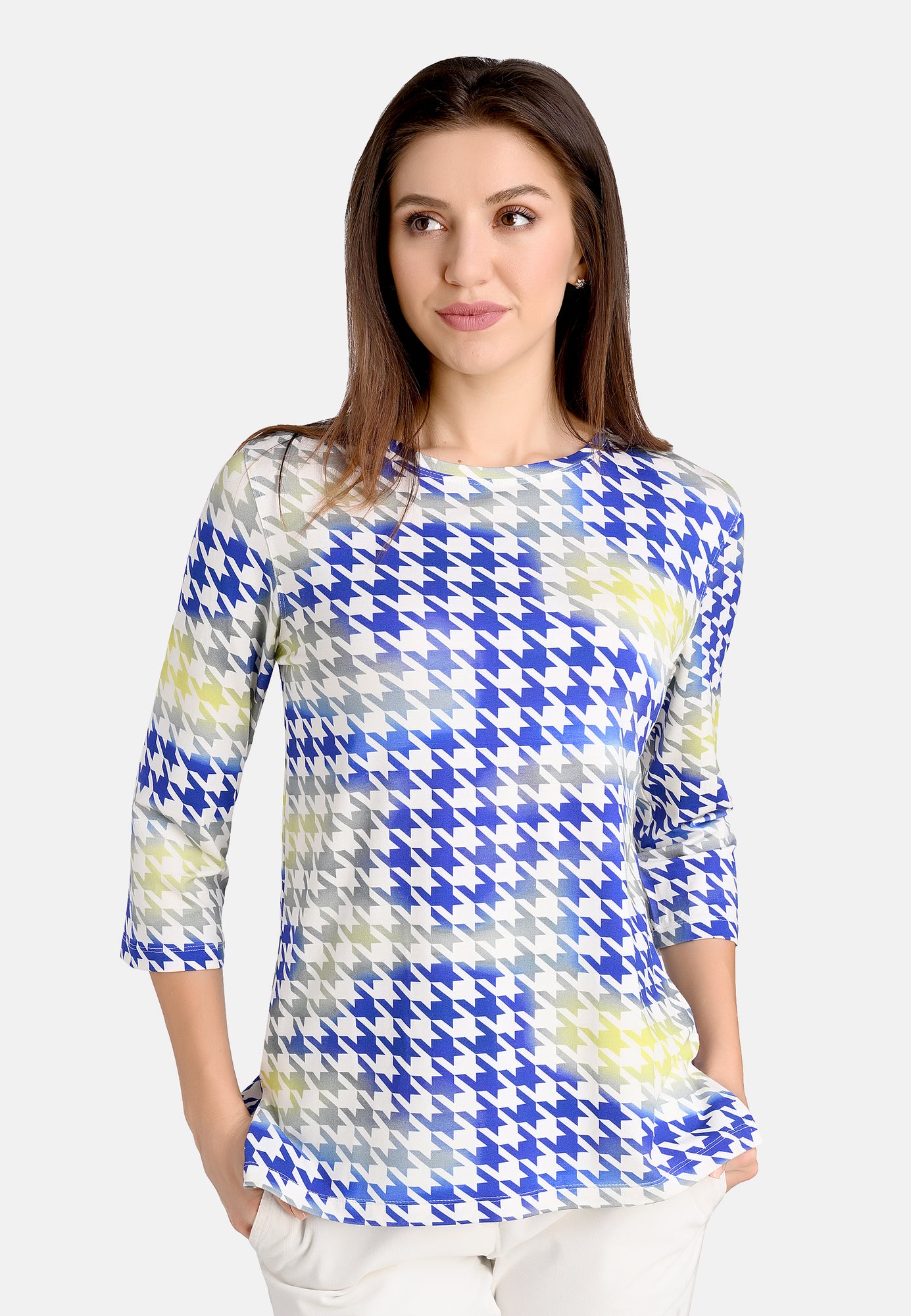 24129 Shirt Pied d Poule - 10/blue-lime