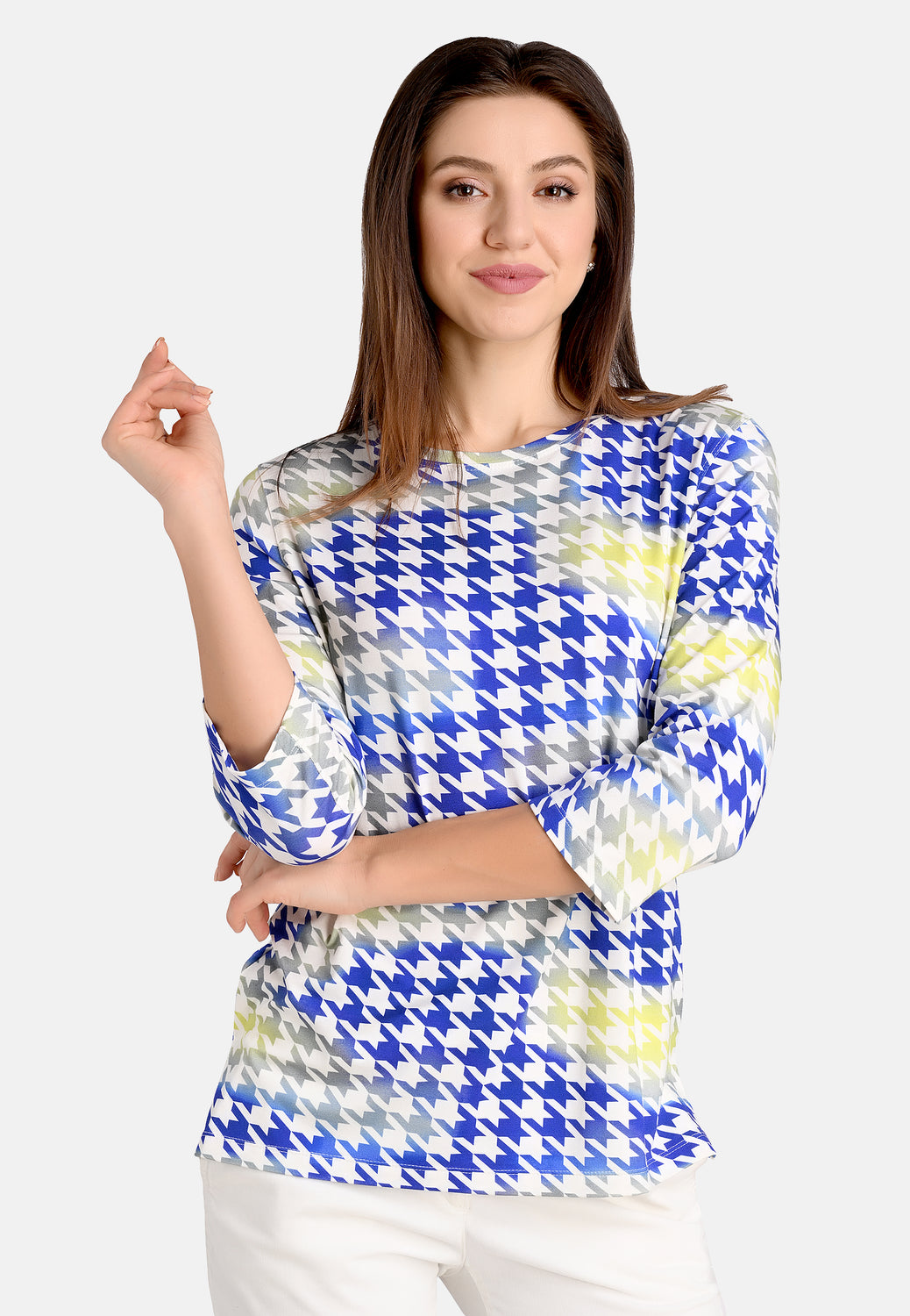 24129 Shirt Pied d Poule - 10/blue-lime