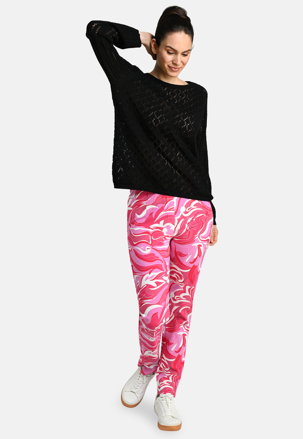 24207 Pants Bengaline - 09/pink-white