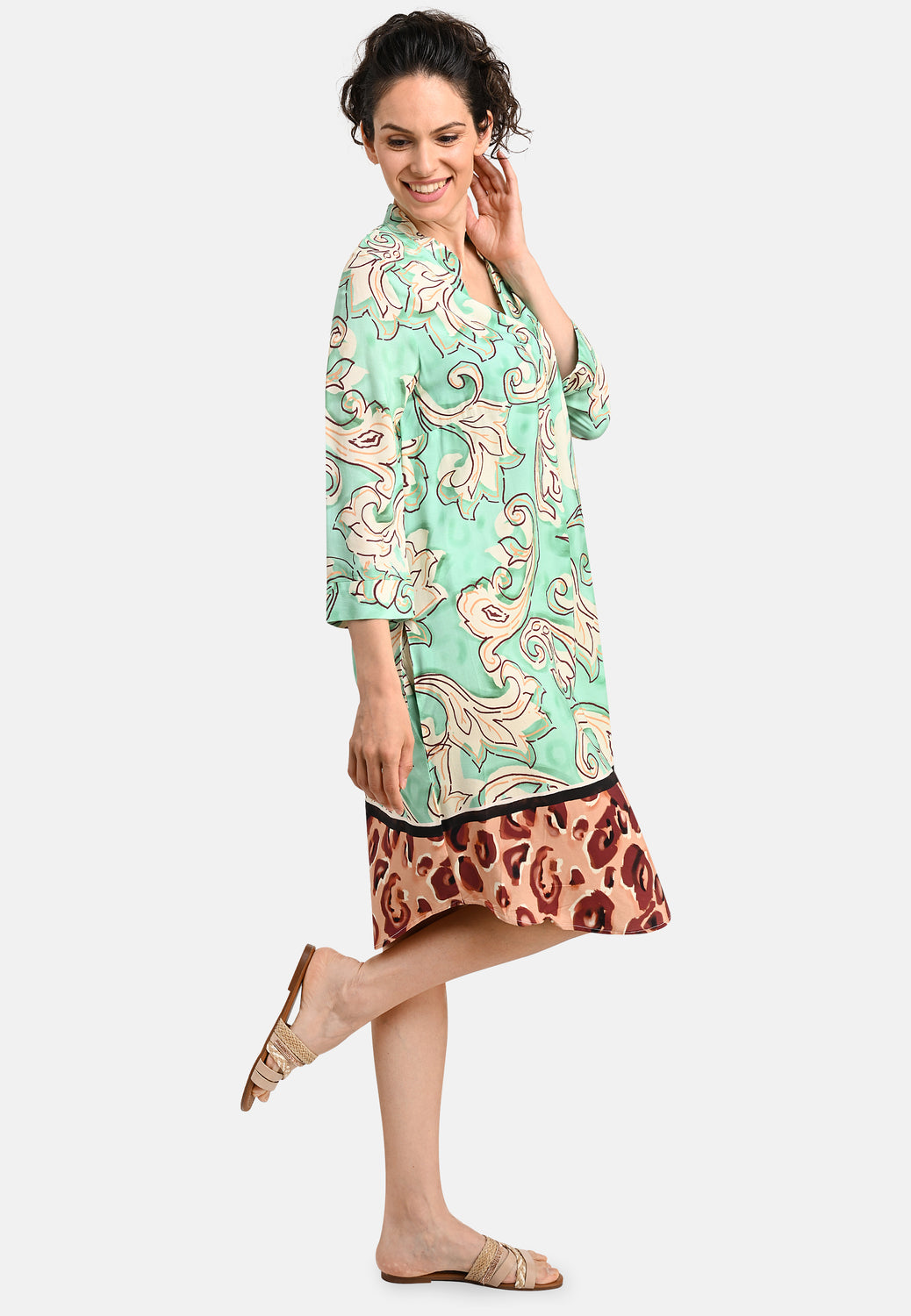 24406 Dress Conny Pann. - 12/green-brown