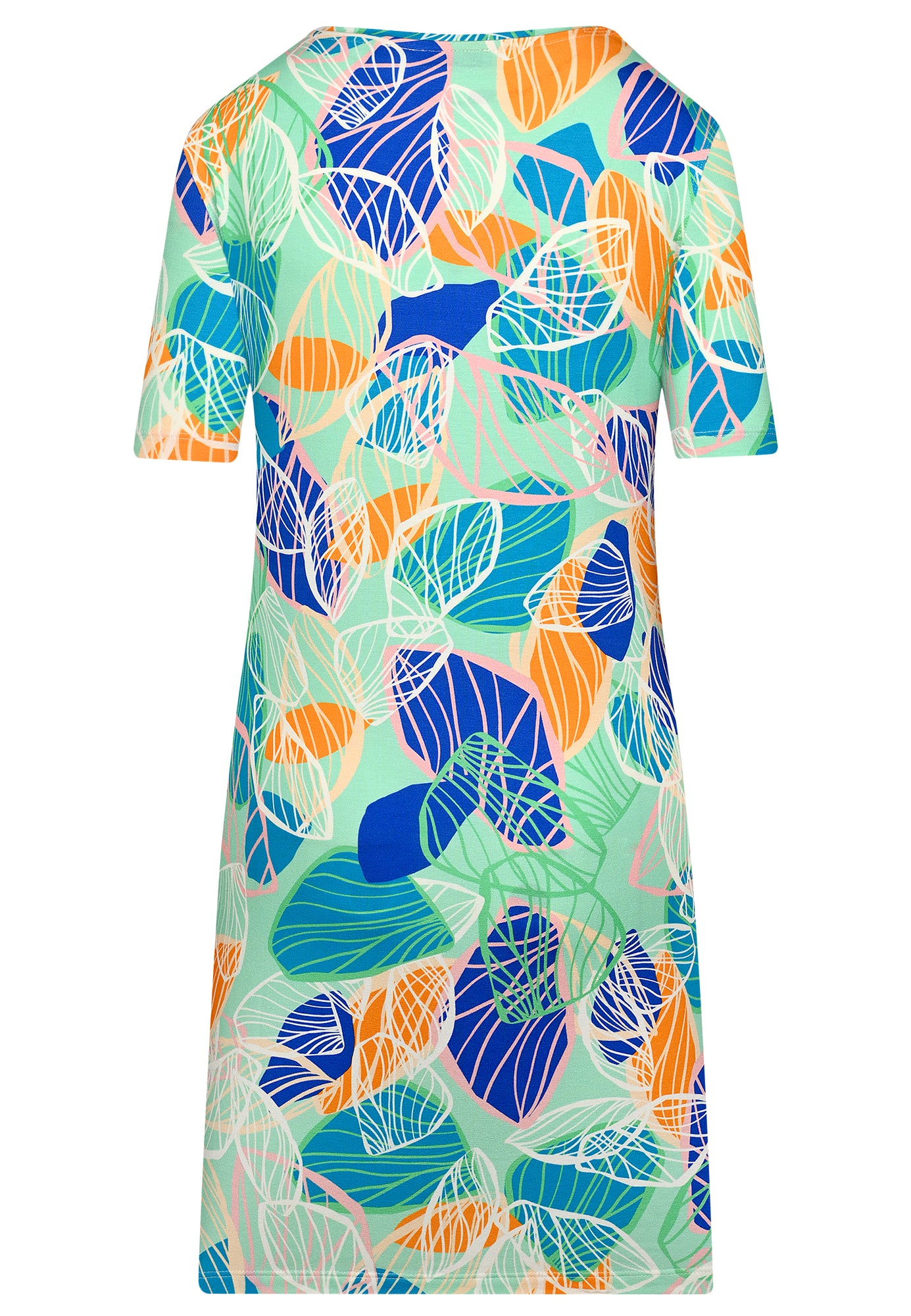 24428 Robe Chemise Feuilles - 12/menthe