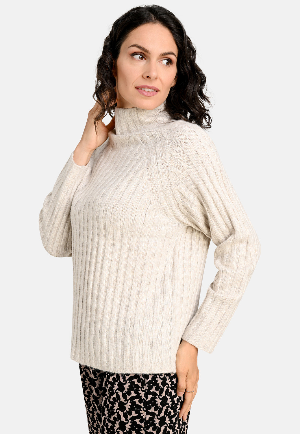 24619 Rippstrickpullover in Sand