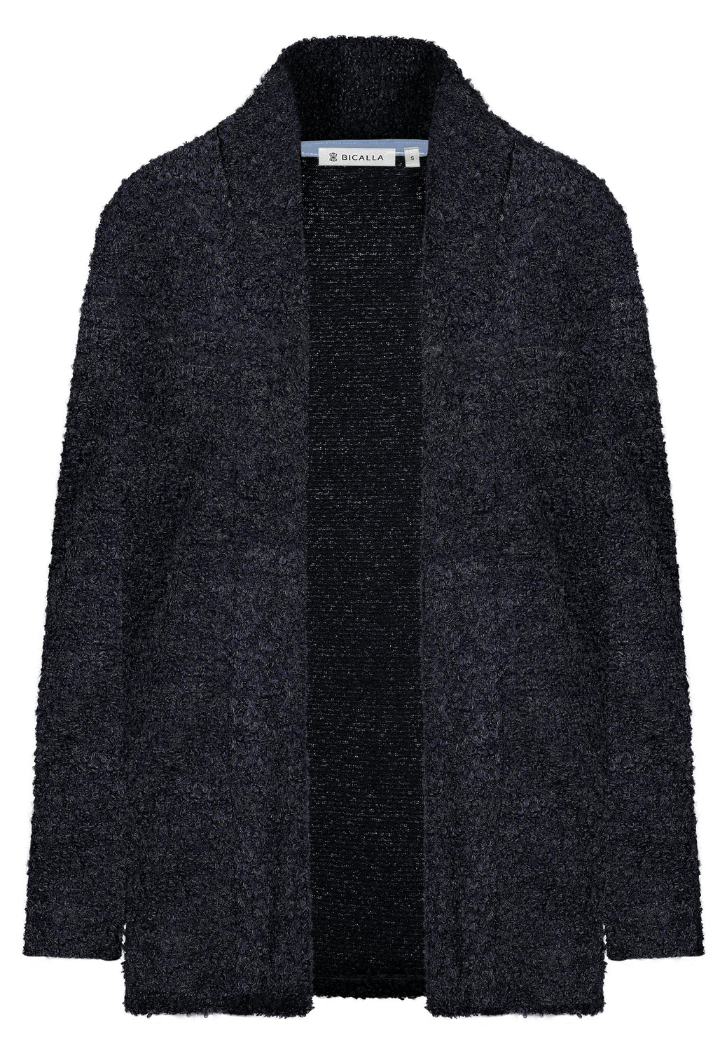 24625 Cardigan aus Bouclé-Strick in Dunkelblau