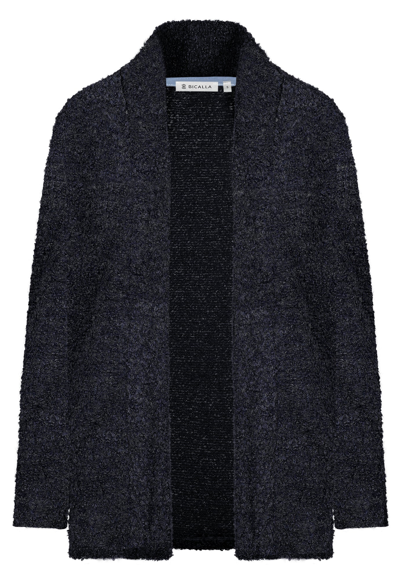 24625 Cardigan aus Bouclé-Strick in Dunkelblau