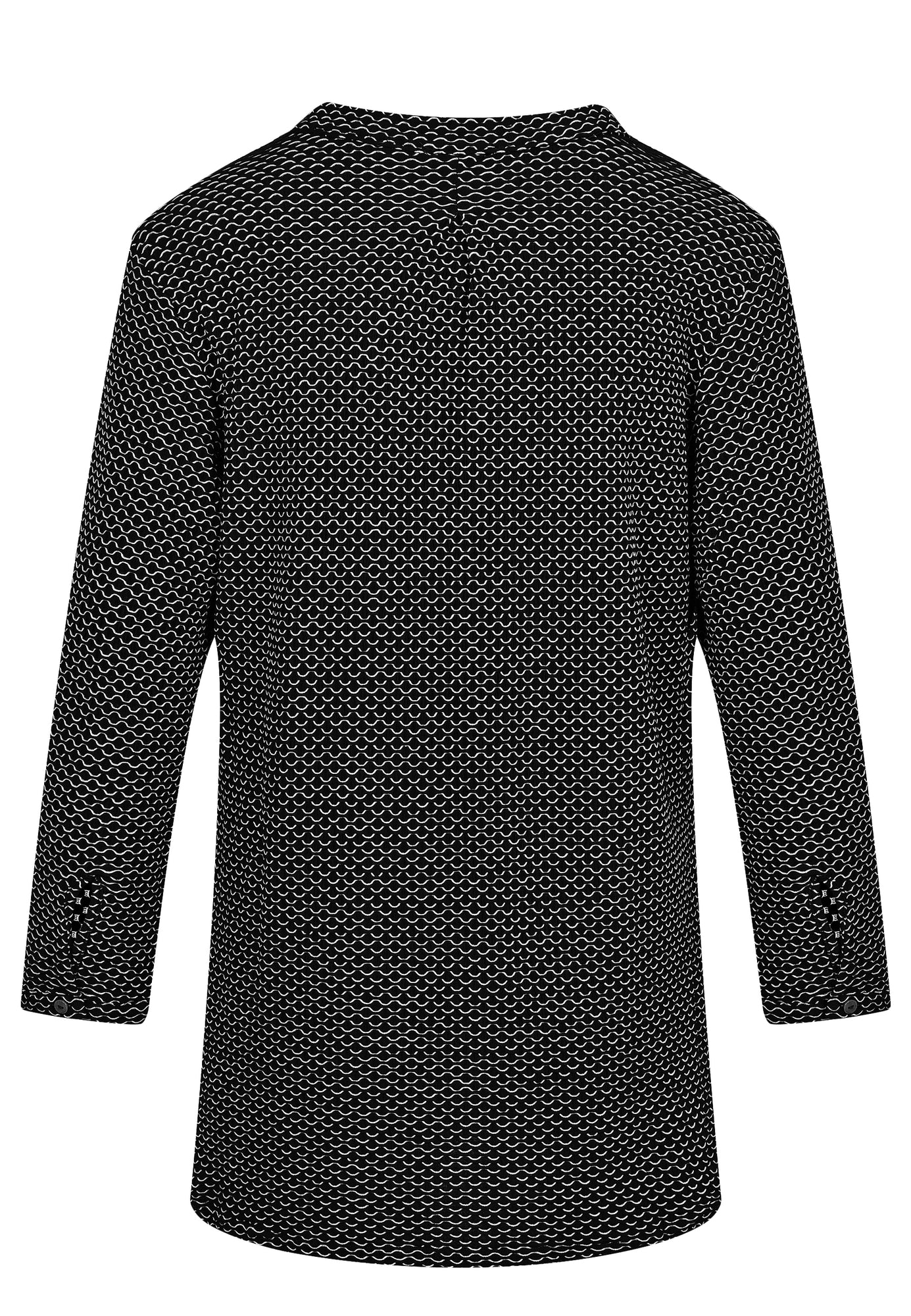 24708 Shirt mit Jacquard-Muster in Schwarz/Weiß