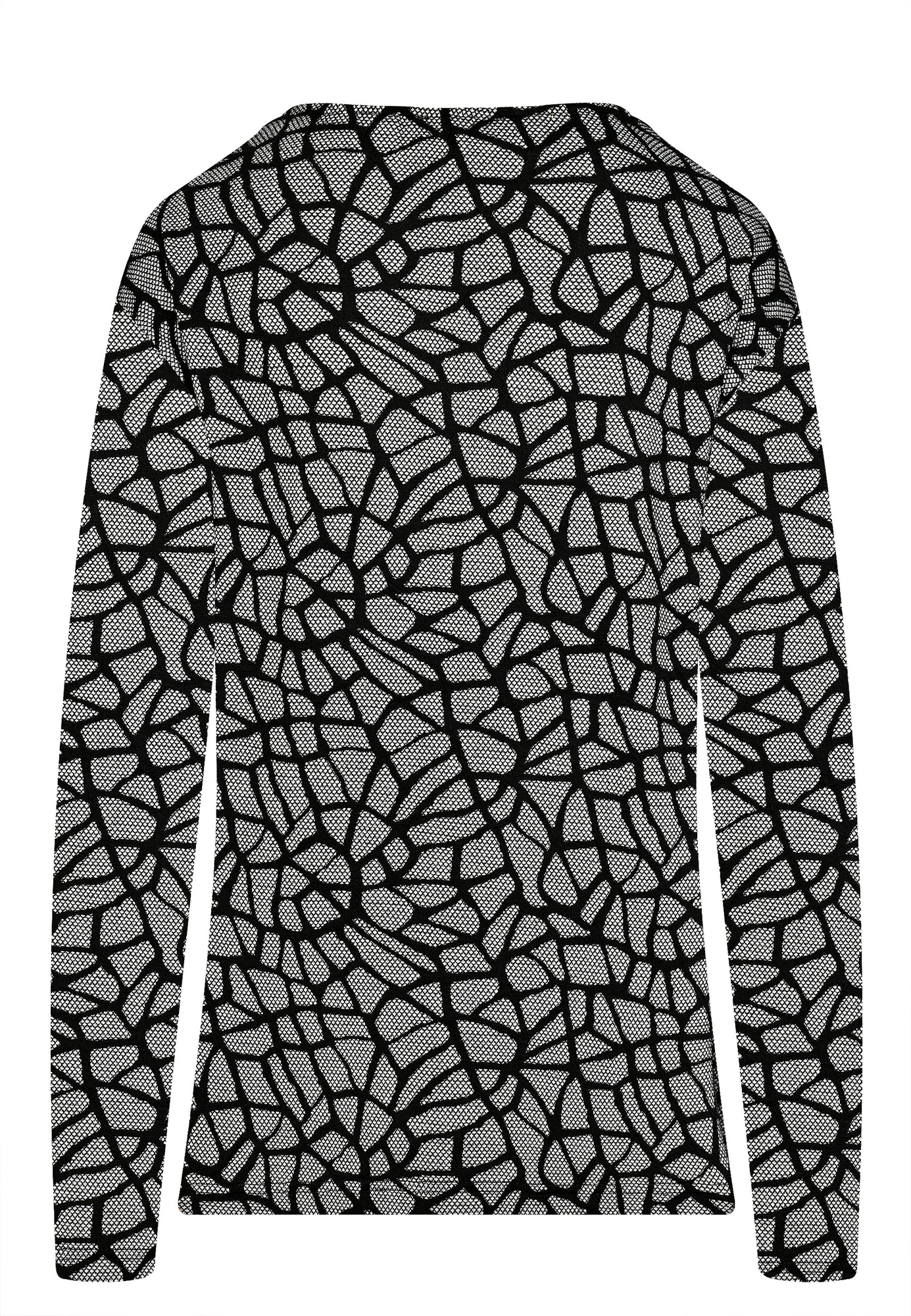 24709 Boxy-Shirt mit Grafik-Muster in Schwarz/Weiß