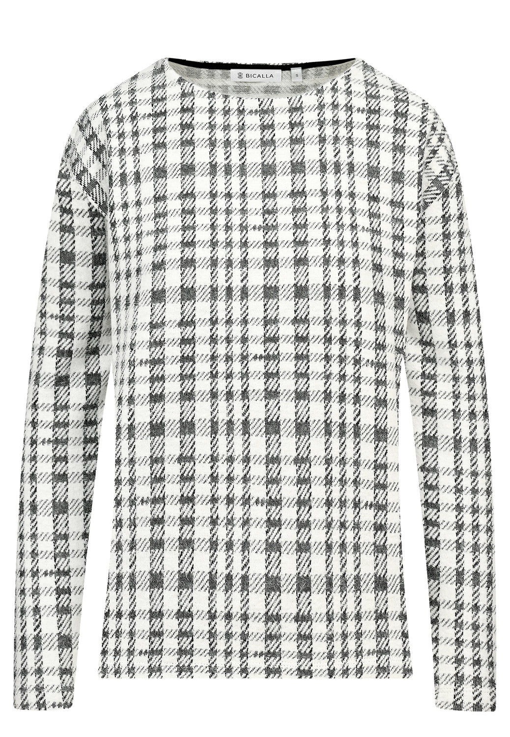 25708 Chemise à carreaux doux - 06/anthracite-blanc