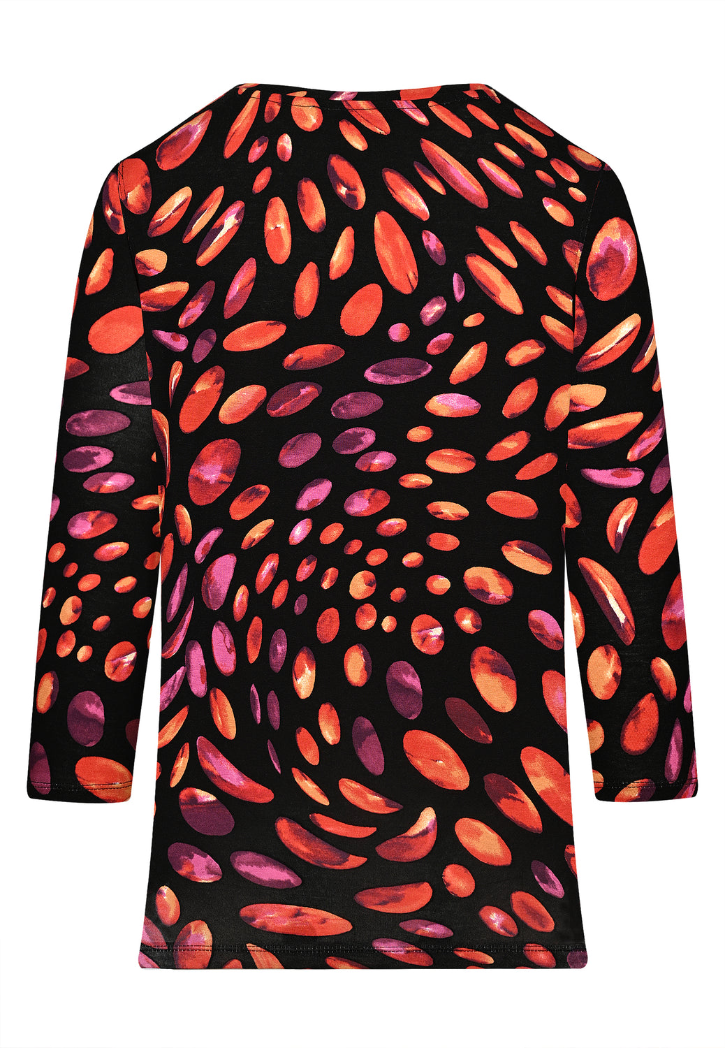 24716 Shirt mit Punkte-Print in Orange/Schwarz