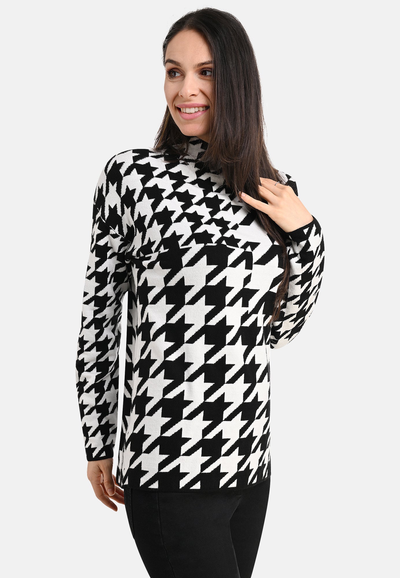 25701 Pull Pied De Poule - 21/black-white