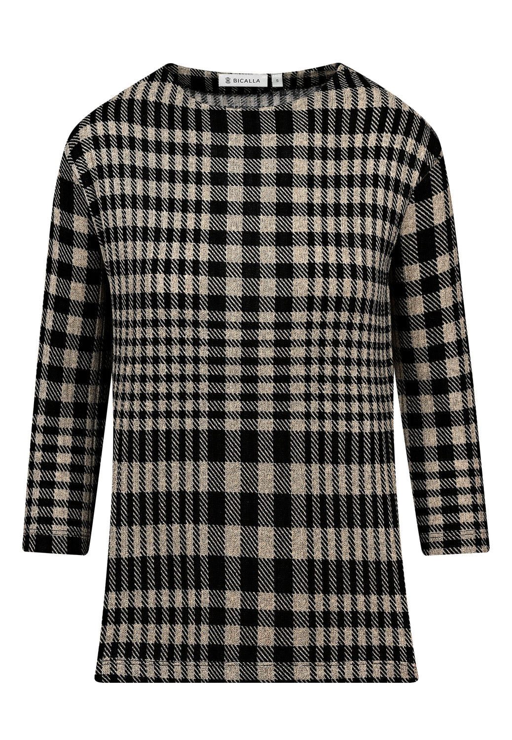 25702 Chemise à carreaux côtelés - 20/noir-gris