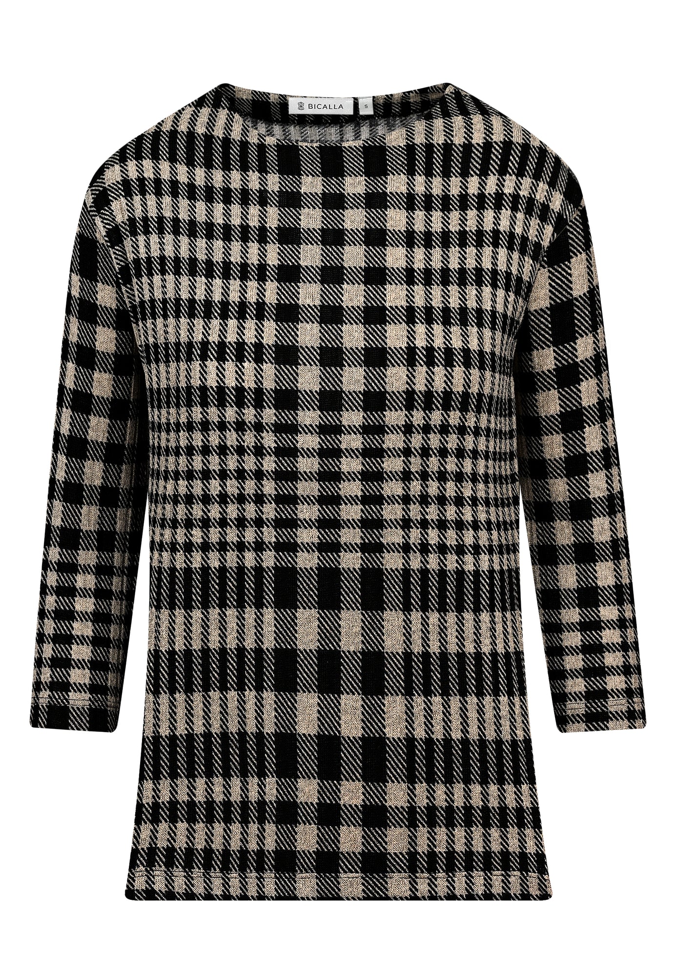 25702 Chemise à carreaux côtelés - 20/noir-gris