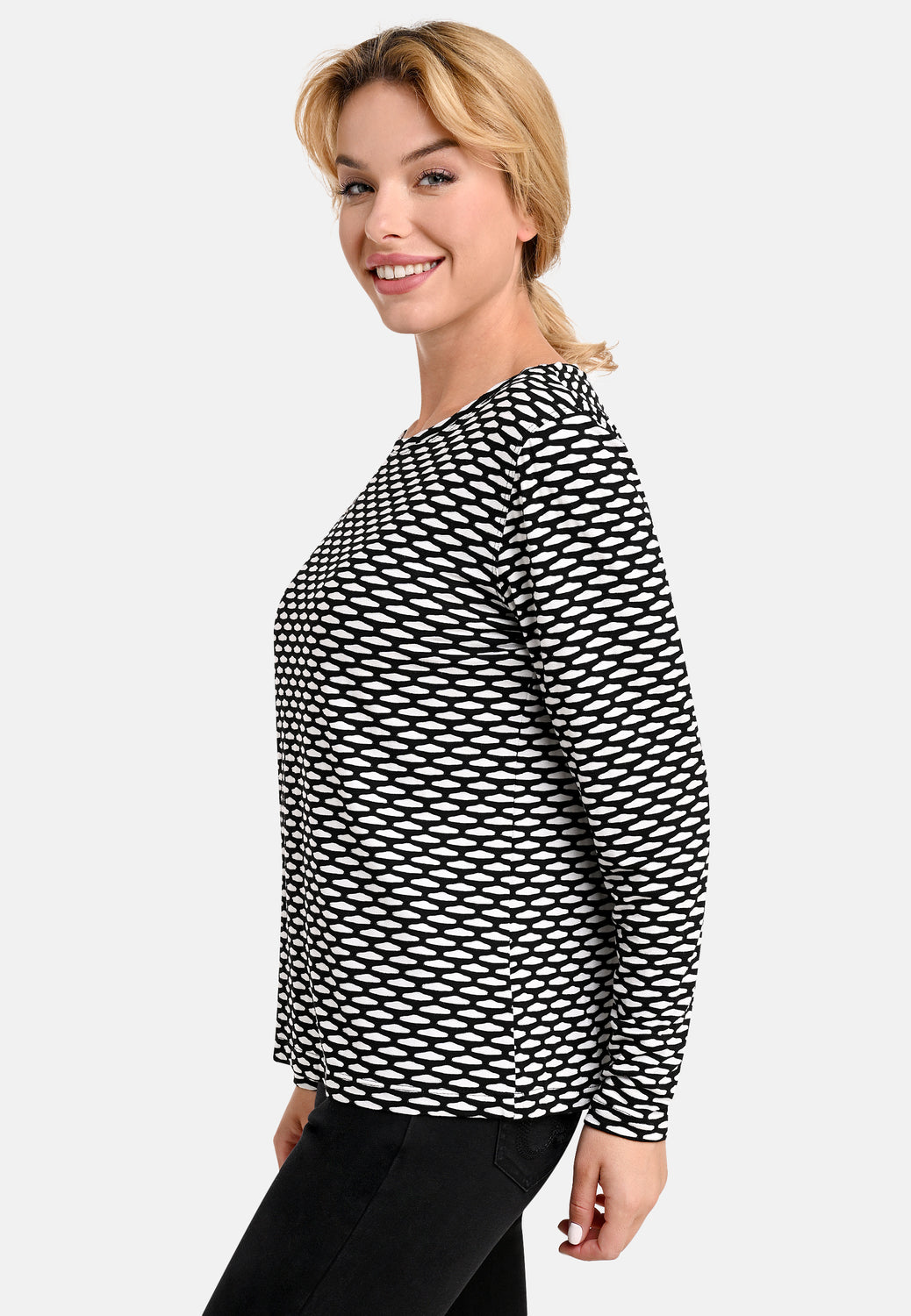 25704 Chemise Structure - 21/noir-blanc