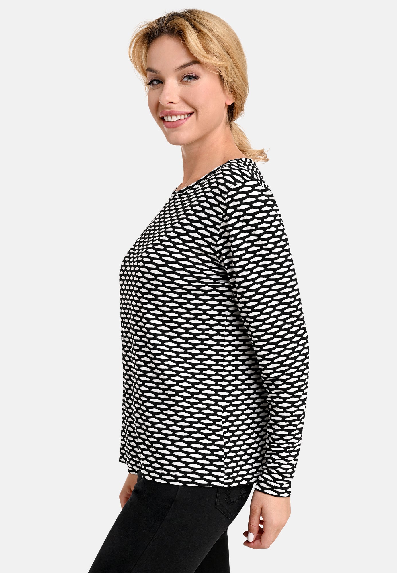 25704 Chemise Structure - 21/noir-blanc