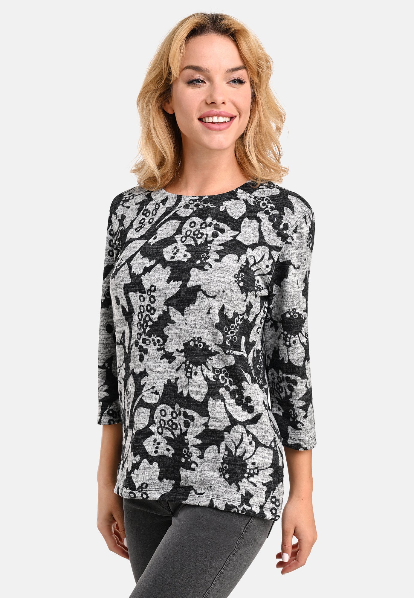 24819 Shirt Soft Flowers - 06/silver-mel.