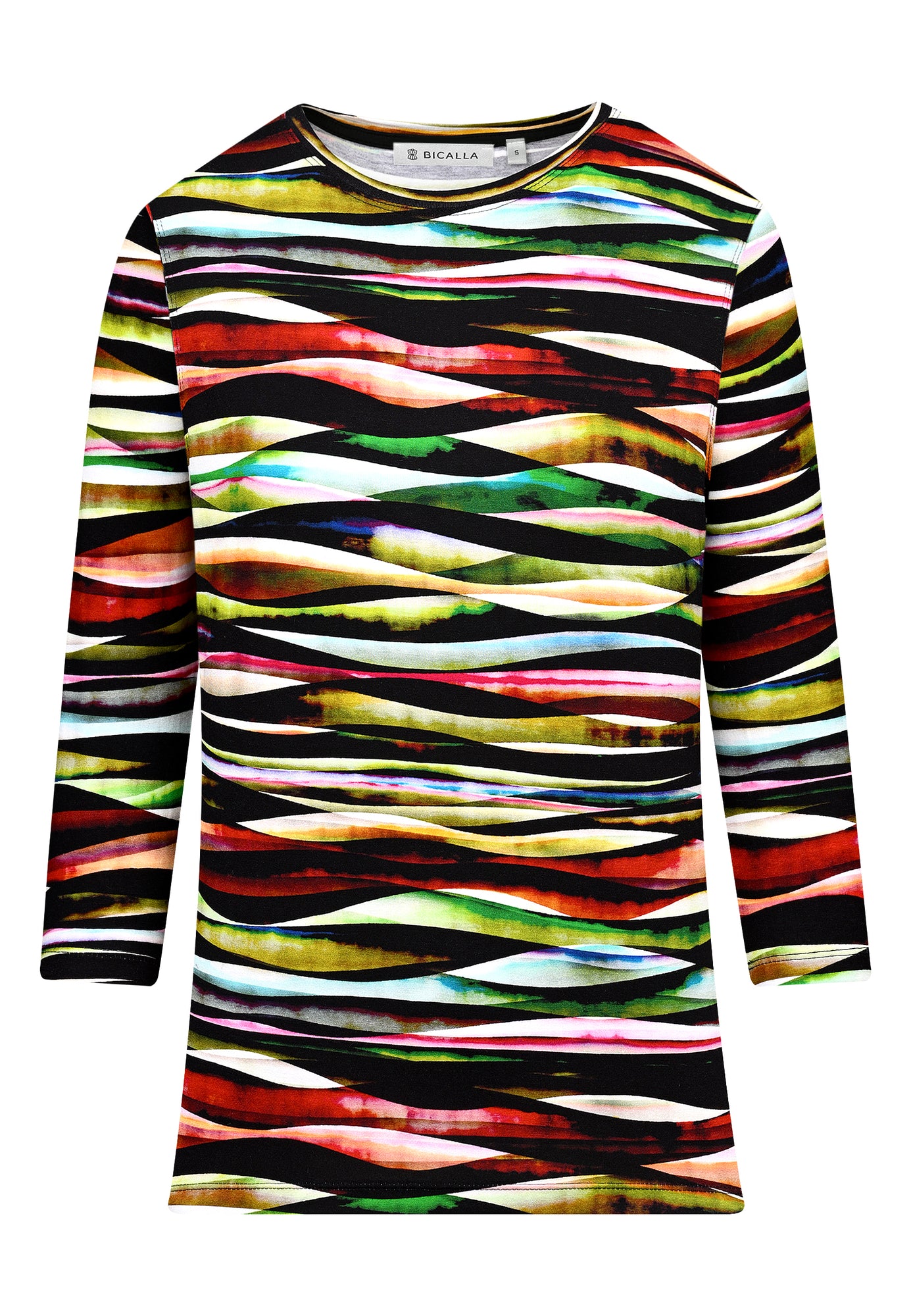 25707 Chemise à rayures ondulées - 20/noir-multicolore