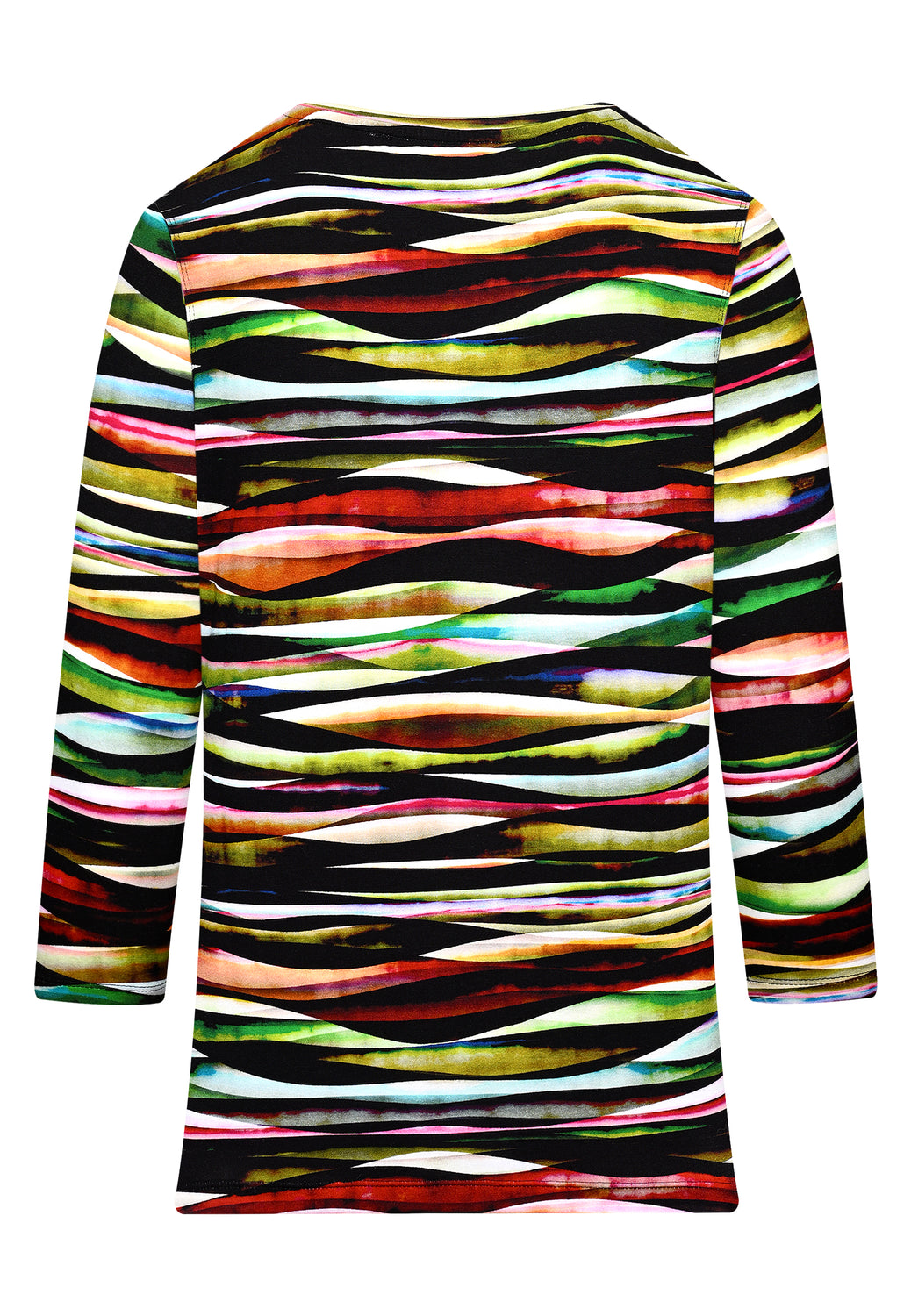 25707 Chemise à rayures ondulées - 20/noir-multicolore