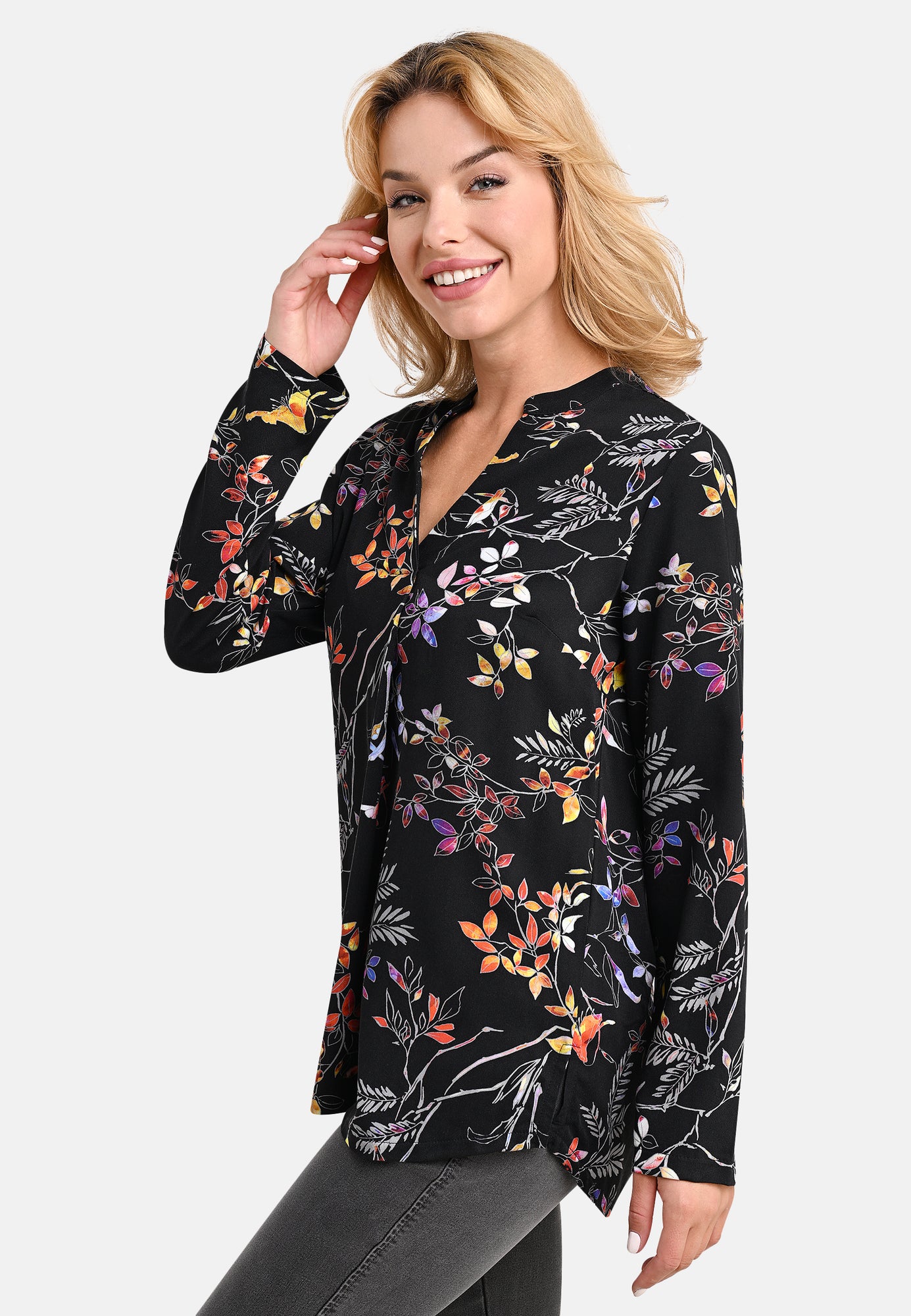 24822 Blouse Fine Flower - 20/black