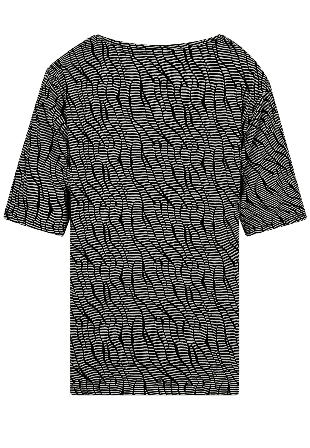 25103 Shirt mit Jacquard-Muster in Schwarz/Weiß