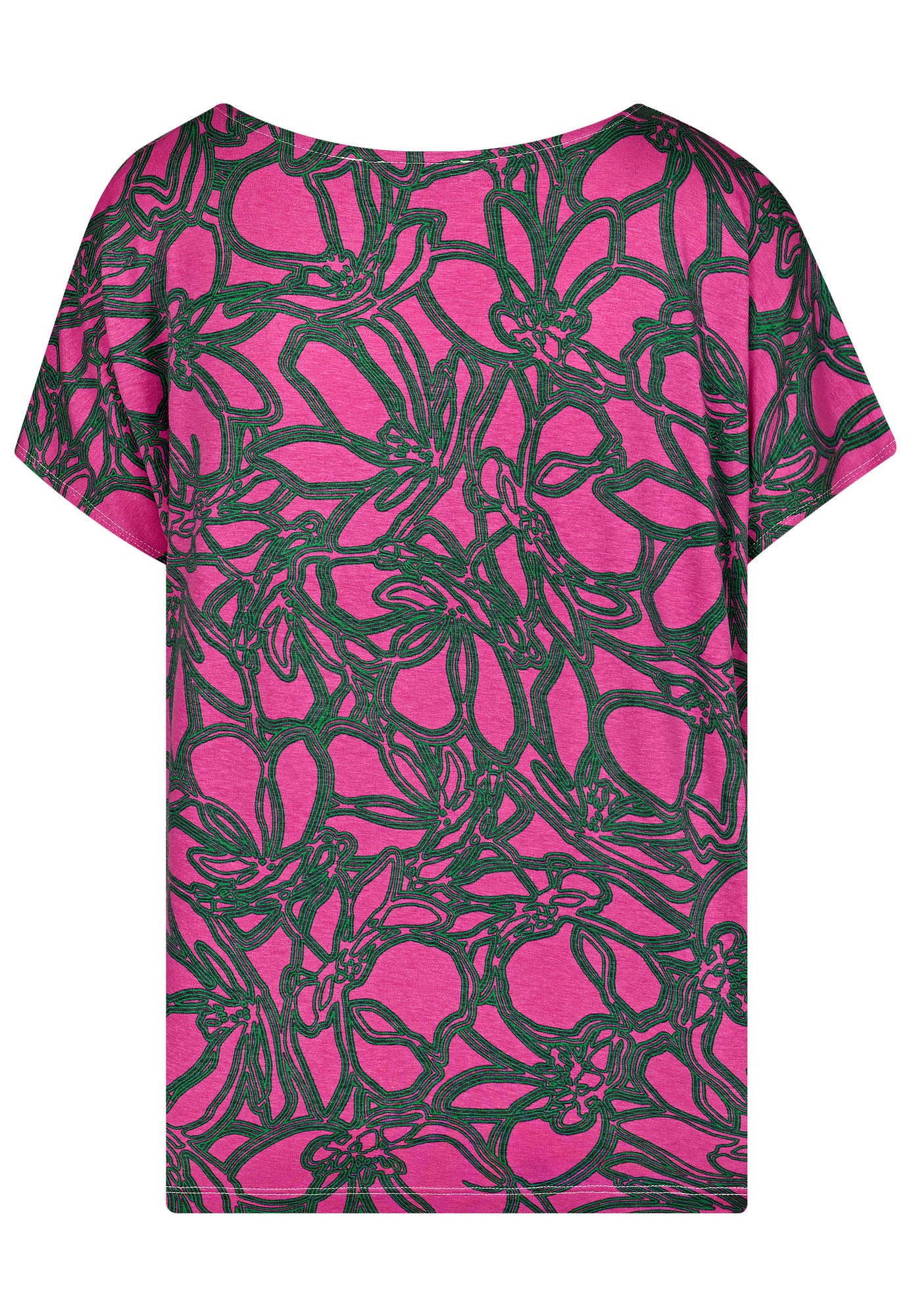 25109 Shirt mit Blüten-Print in Pink/Grün