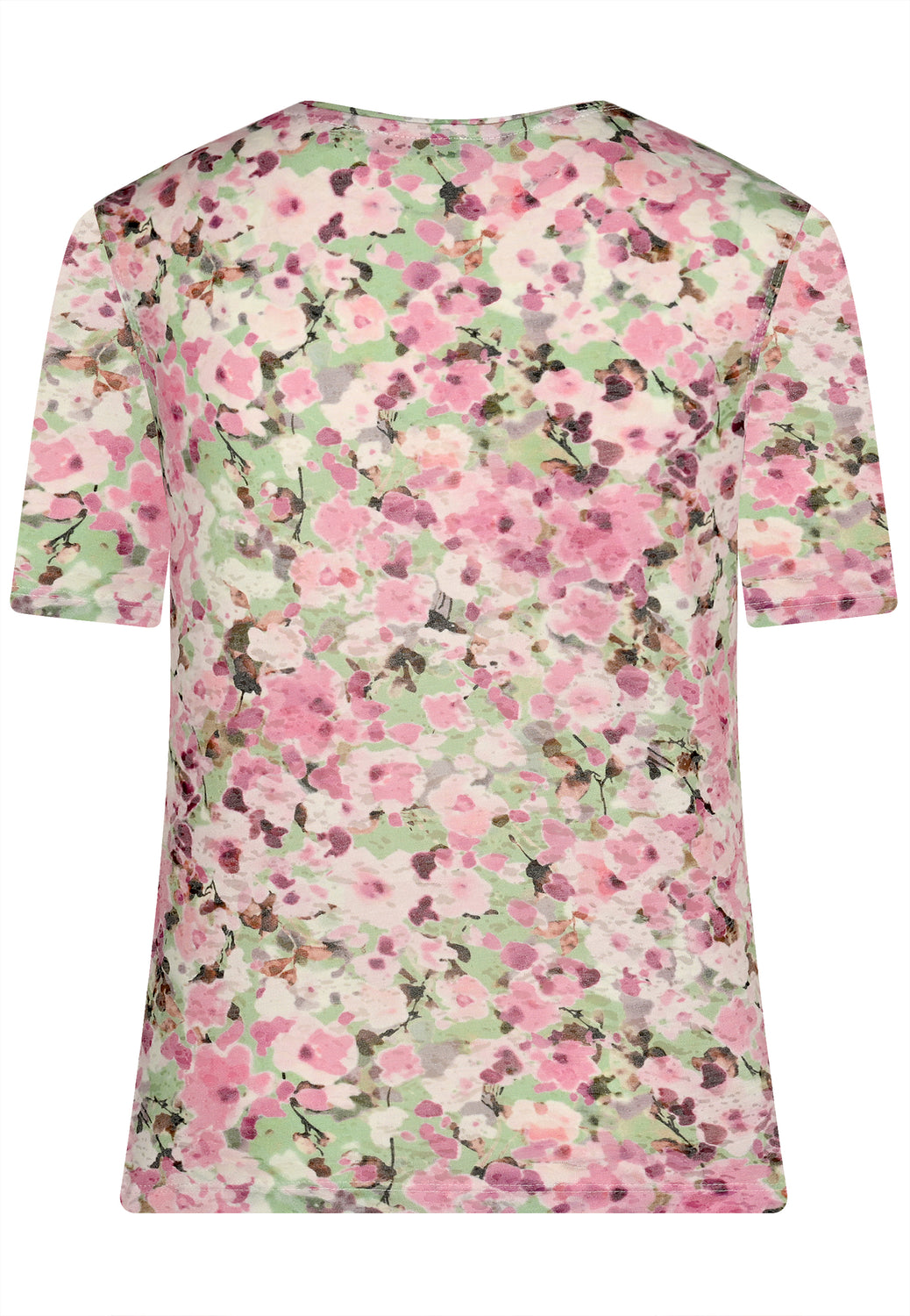 25115 Shirt mit Blüten-Print in Rosa/Grün