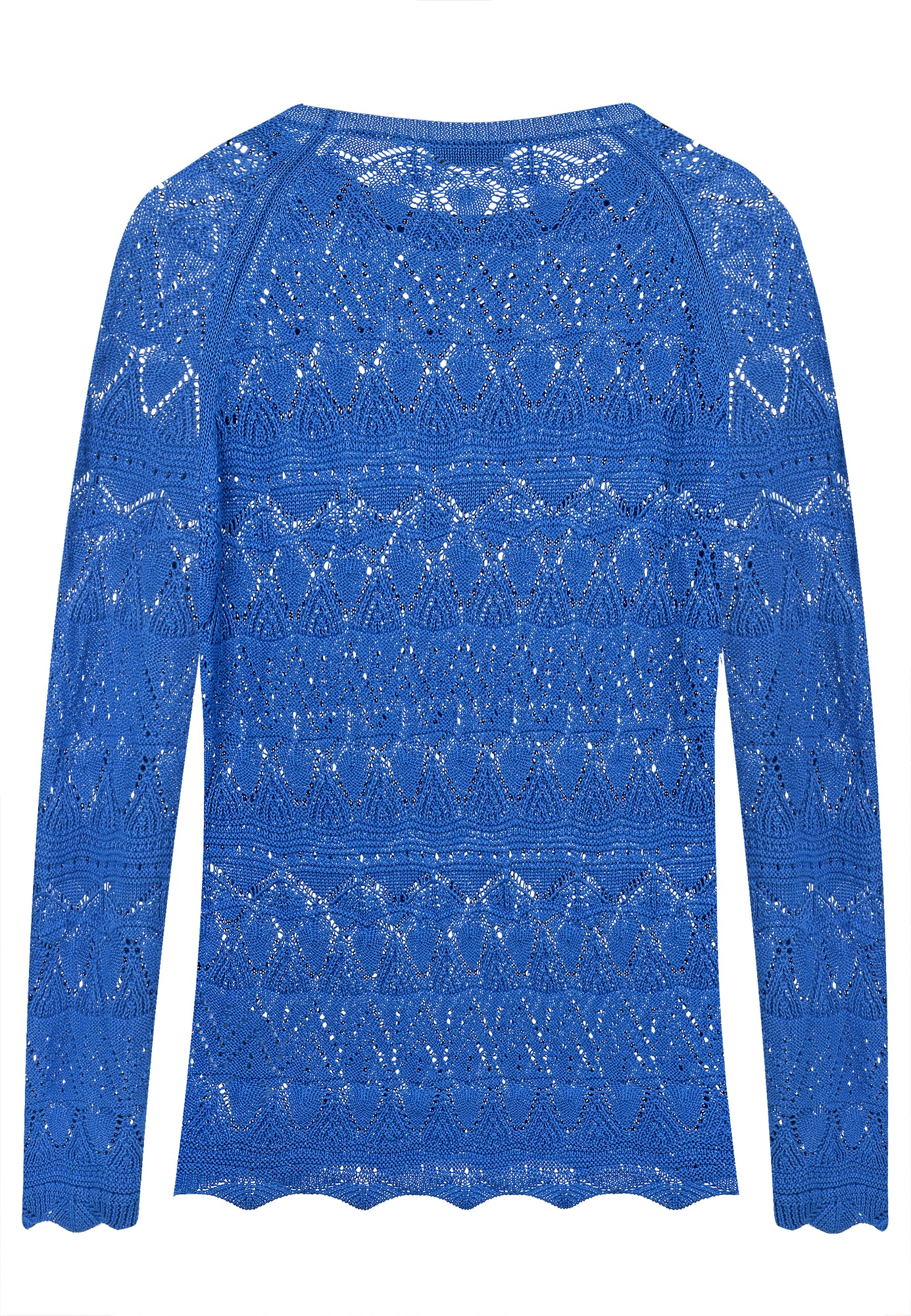 25223 Ajour-Strickpullover in Blau