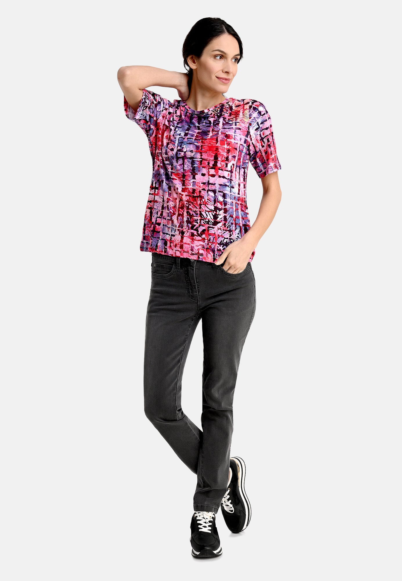 25225 Shirt mit Grafik-Print in Pink