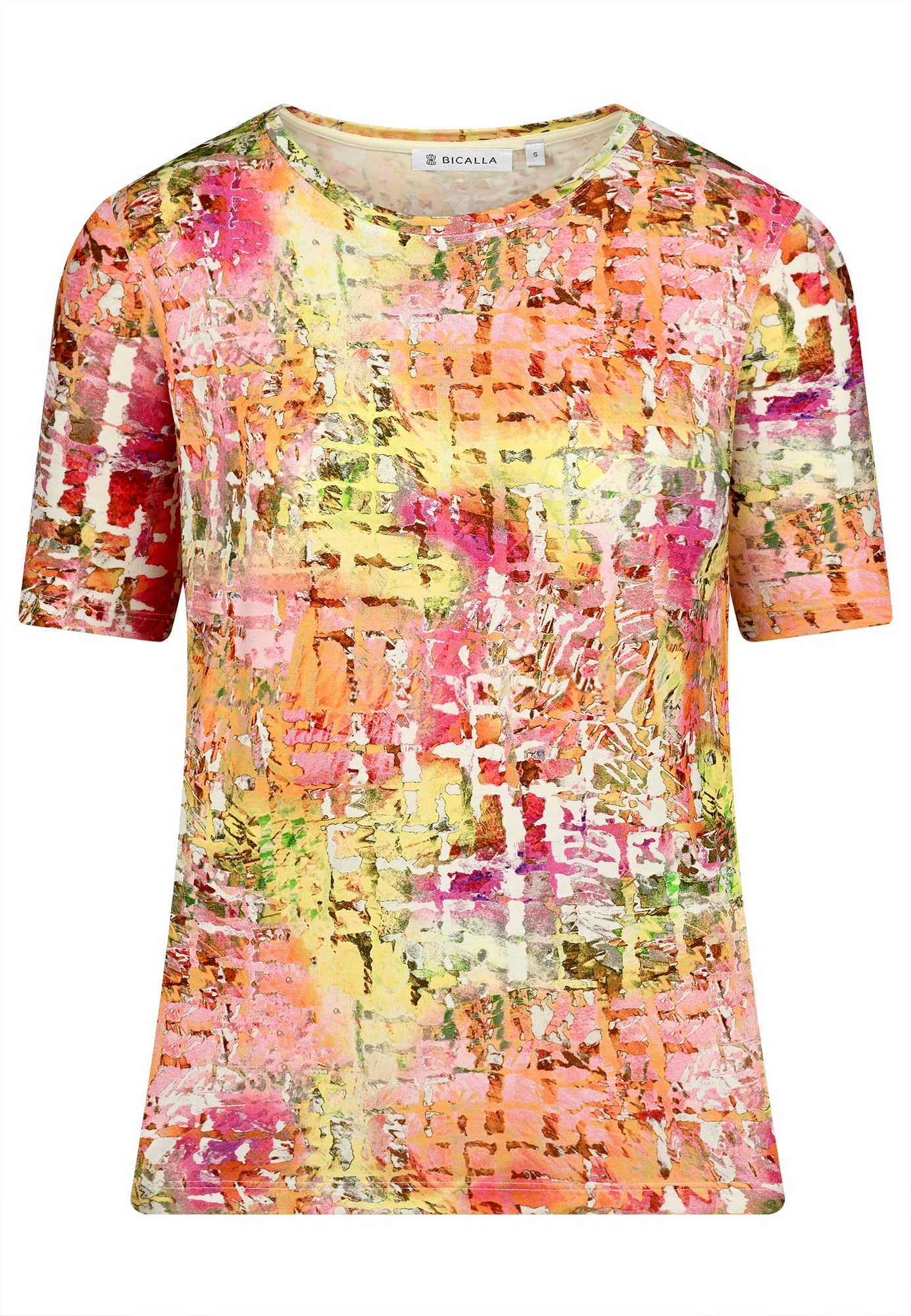 25308 Shirt mit Karo-Print in Orange/Grün