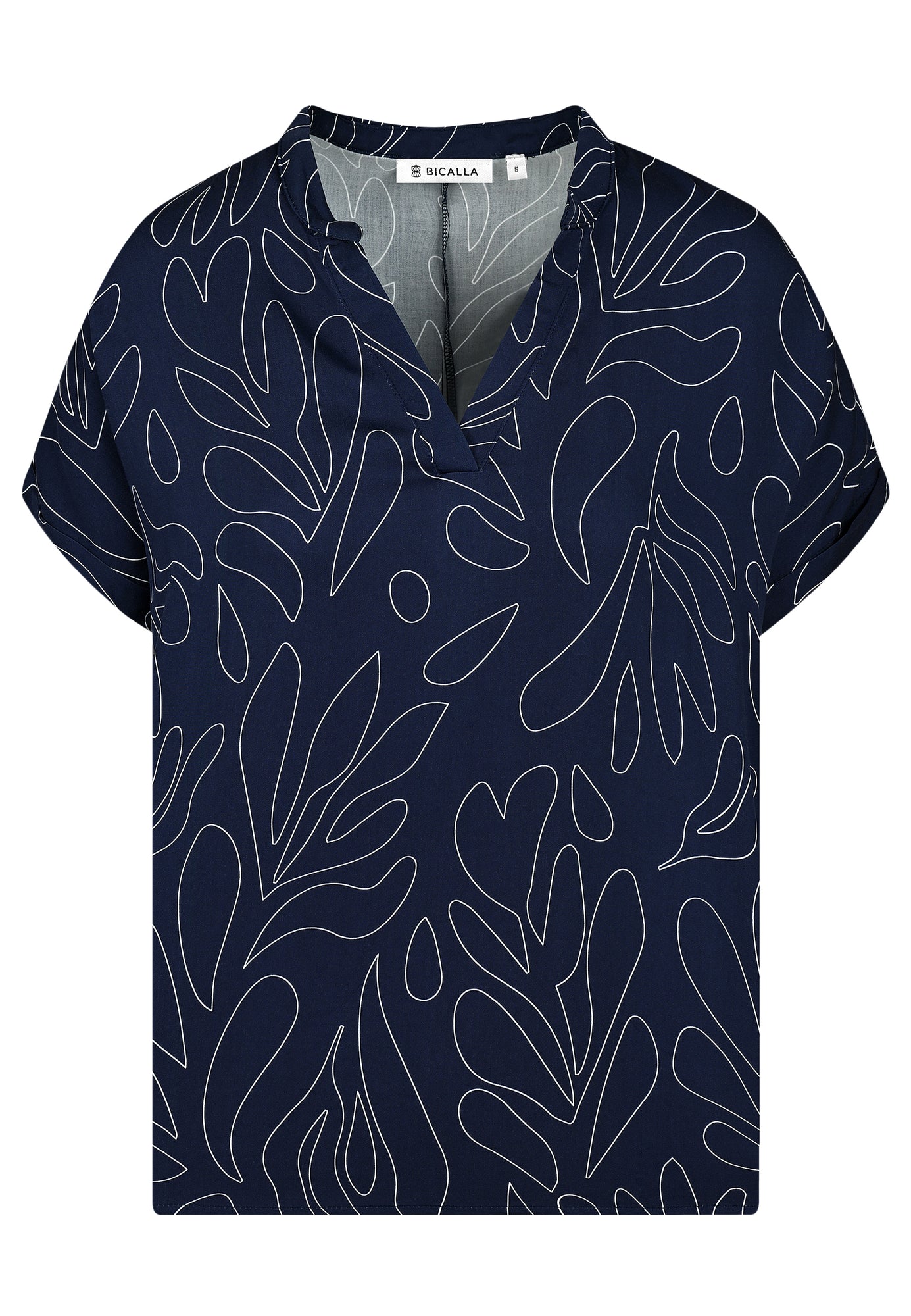25369 Chemisier-chemise avec imprimé bleu foncé