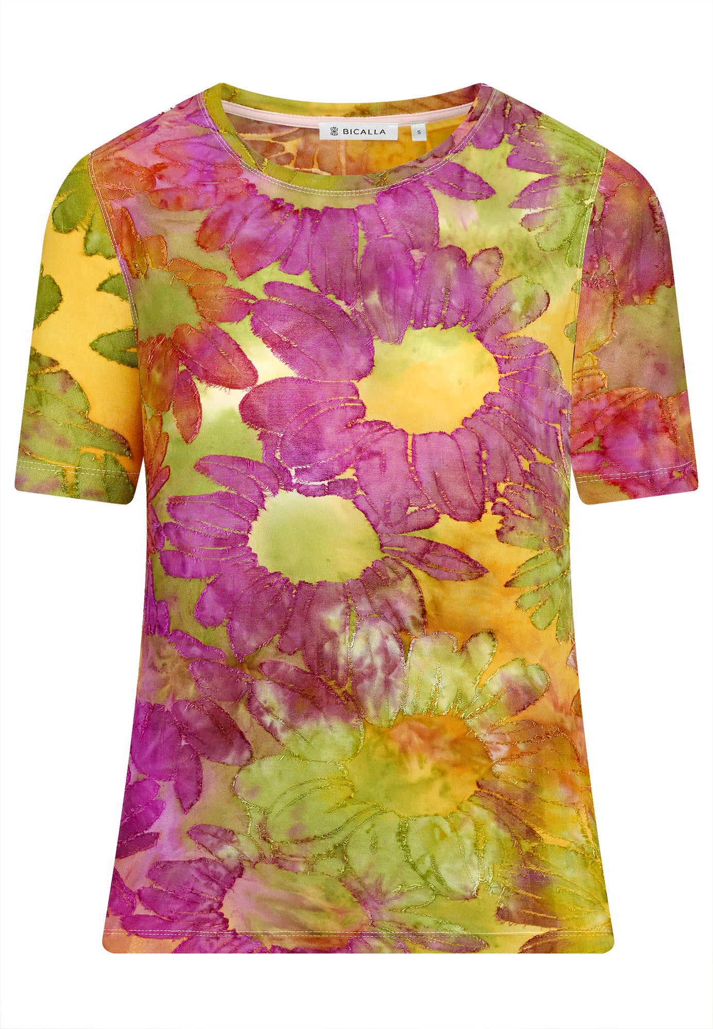 25401 Shirt mit Blüten-Muster in Pink/Grün