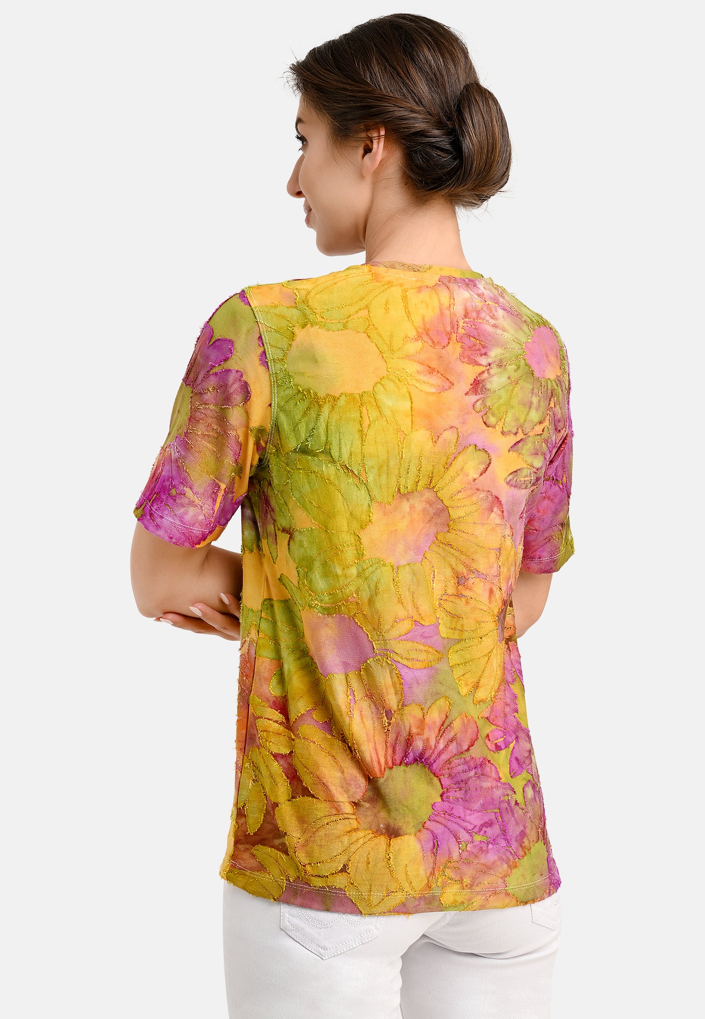 25401 Shirt mit Blüten-Muster in Pink/Grün