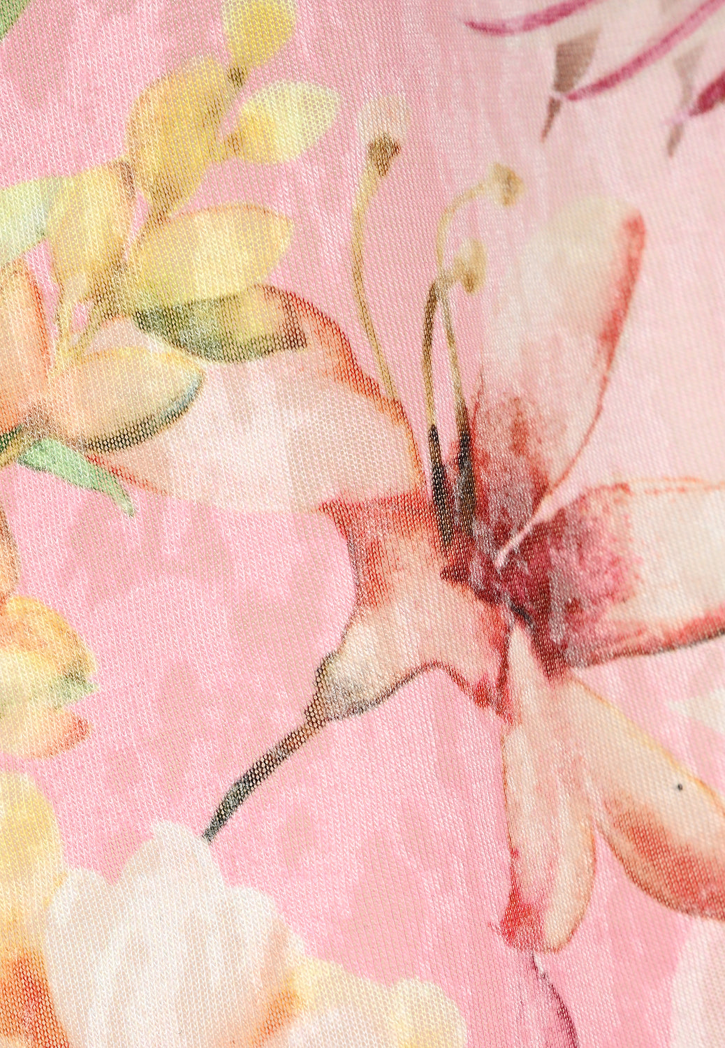 25405 Shirt mit Tropical-Print in Rosa/Grün