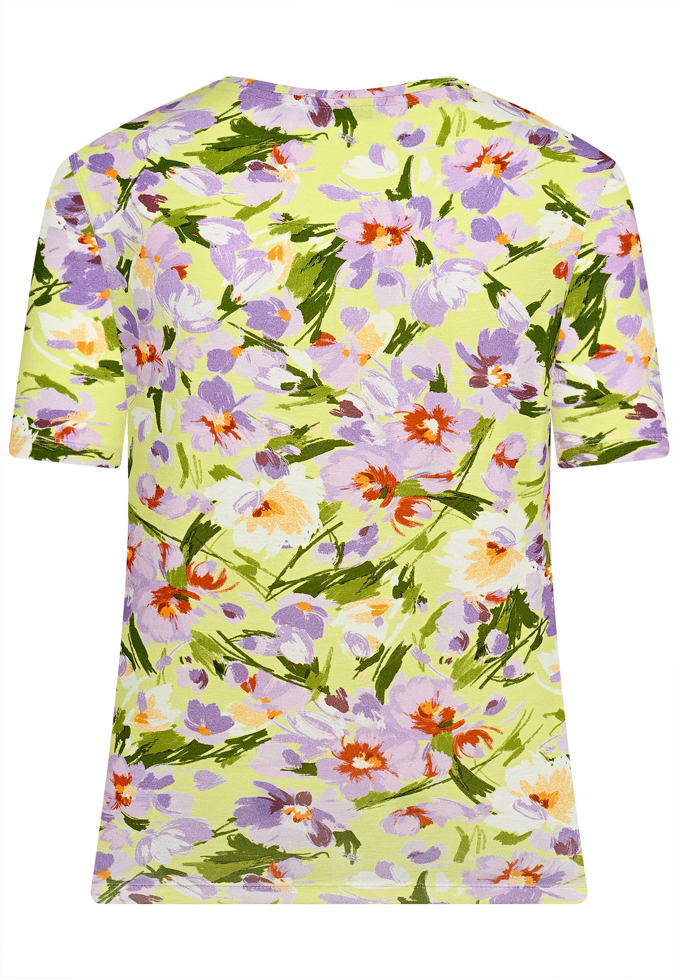 25407 Shirt mit Blumen-Print in Lila/Grün