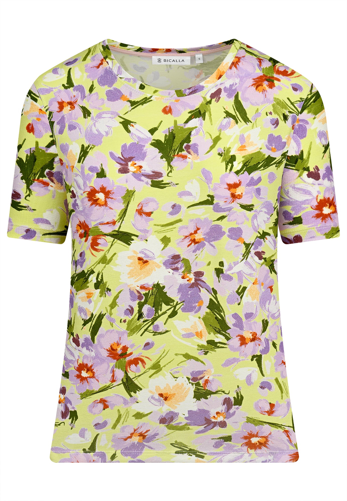 25407 Shirt mit Blumen-Print in Lila/Grün