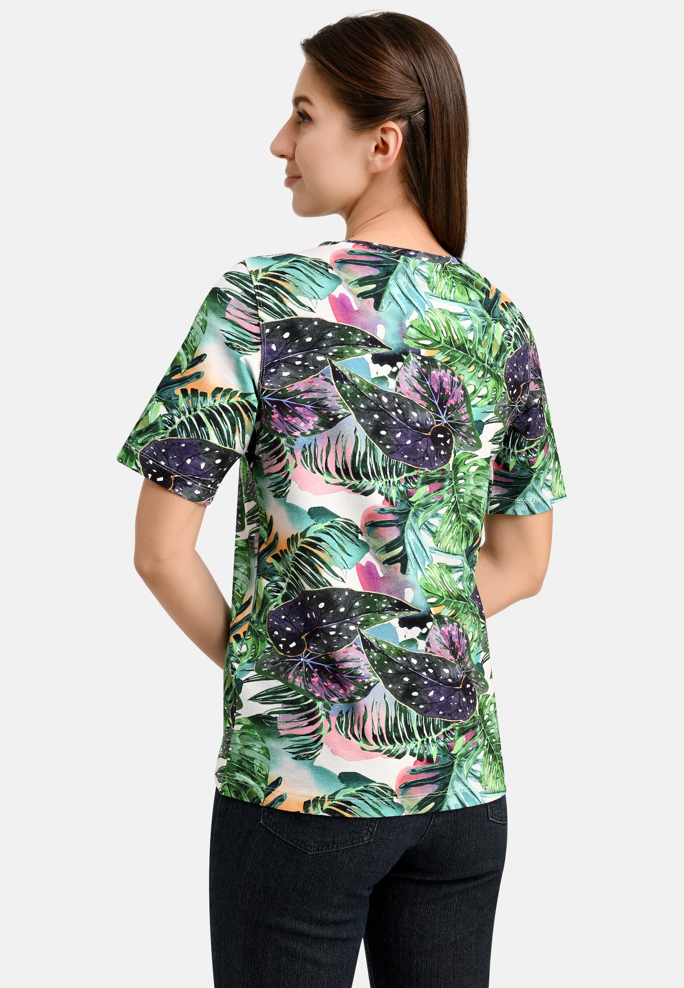 25408 Shirt mit Jungle-Print in Grün